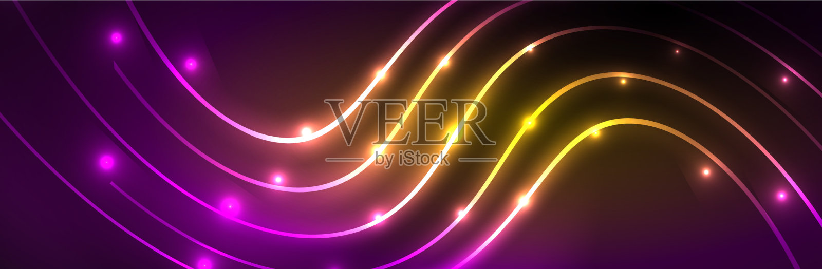 闪亮的霓虹灯暗抽象背景与插画图片素材