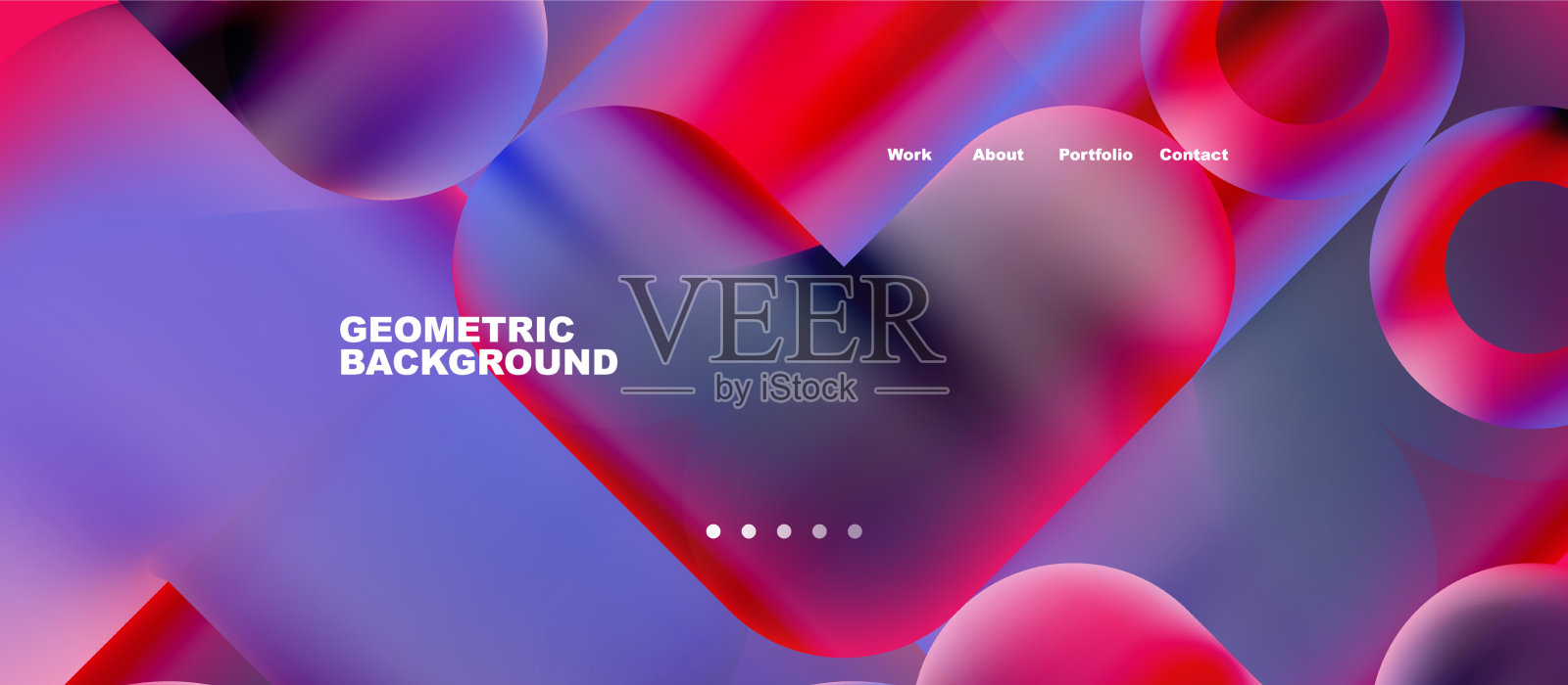 抽象的圆圈和圆形的着陆页插画图片素材