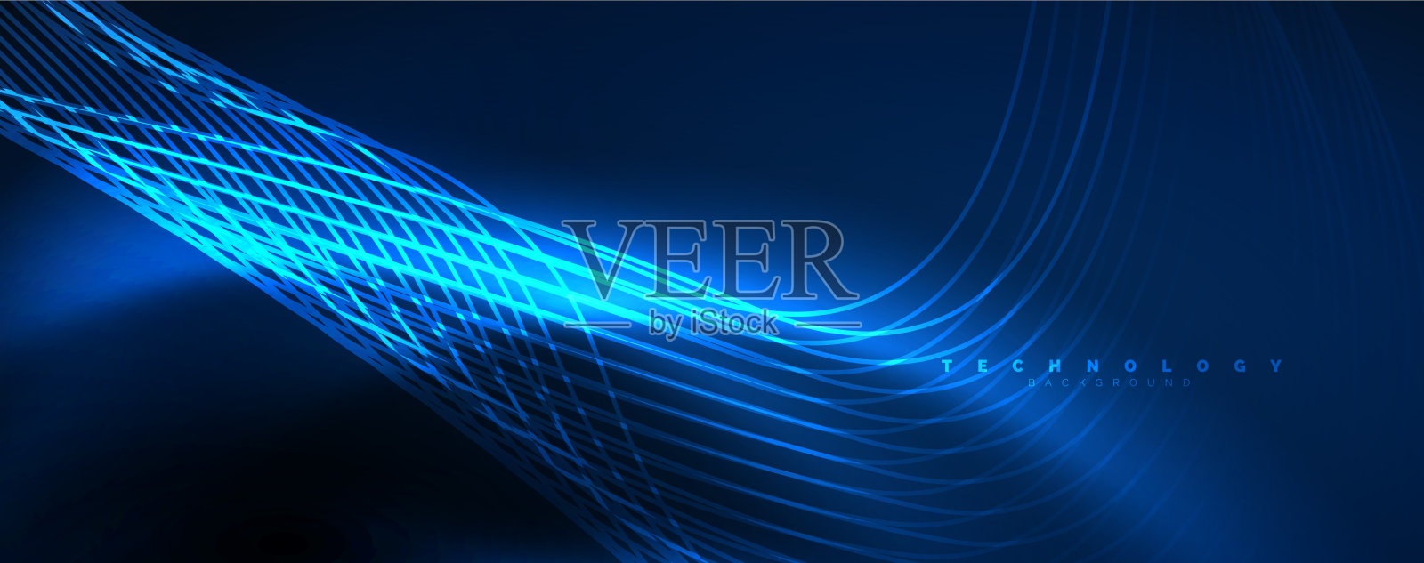 闪亮的霓虹灯波动态电力运动能量插画图片素材