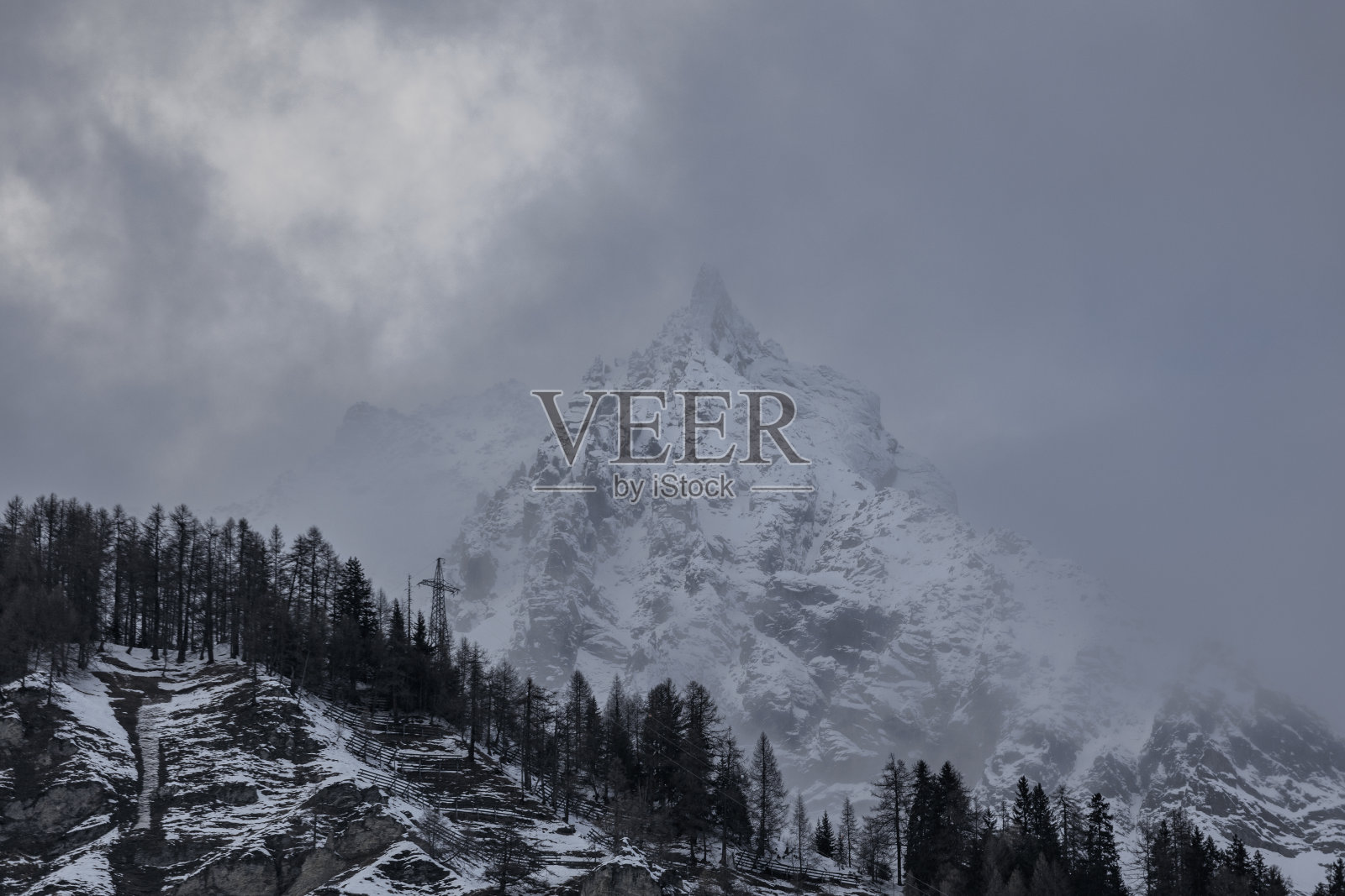 勃朗峰的冬季雪照片摄影图片