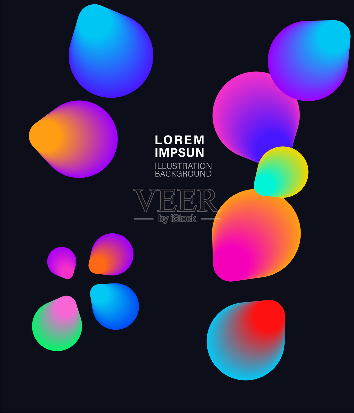 抽象滴液风格色彩渐变圆形图案海报背景设计模板素材