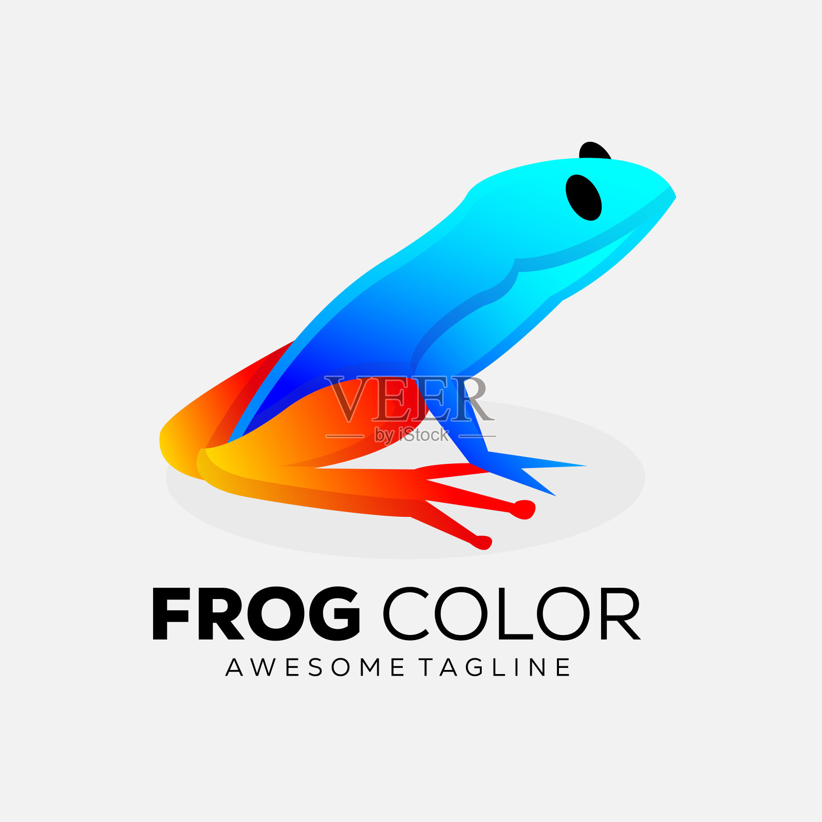 青蛙渐变彩色设计插画图片素材