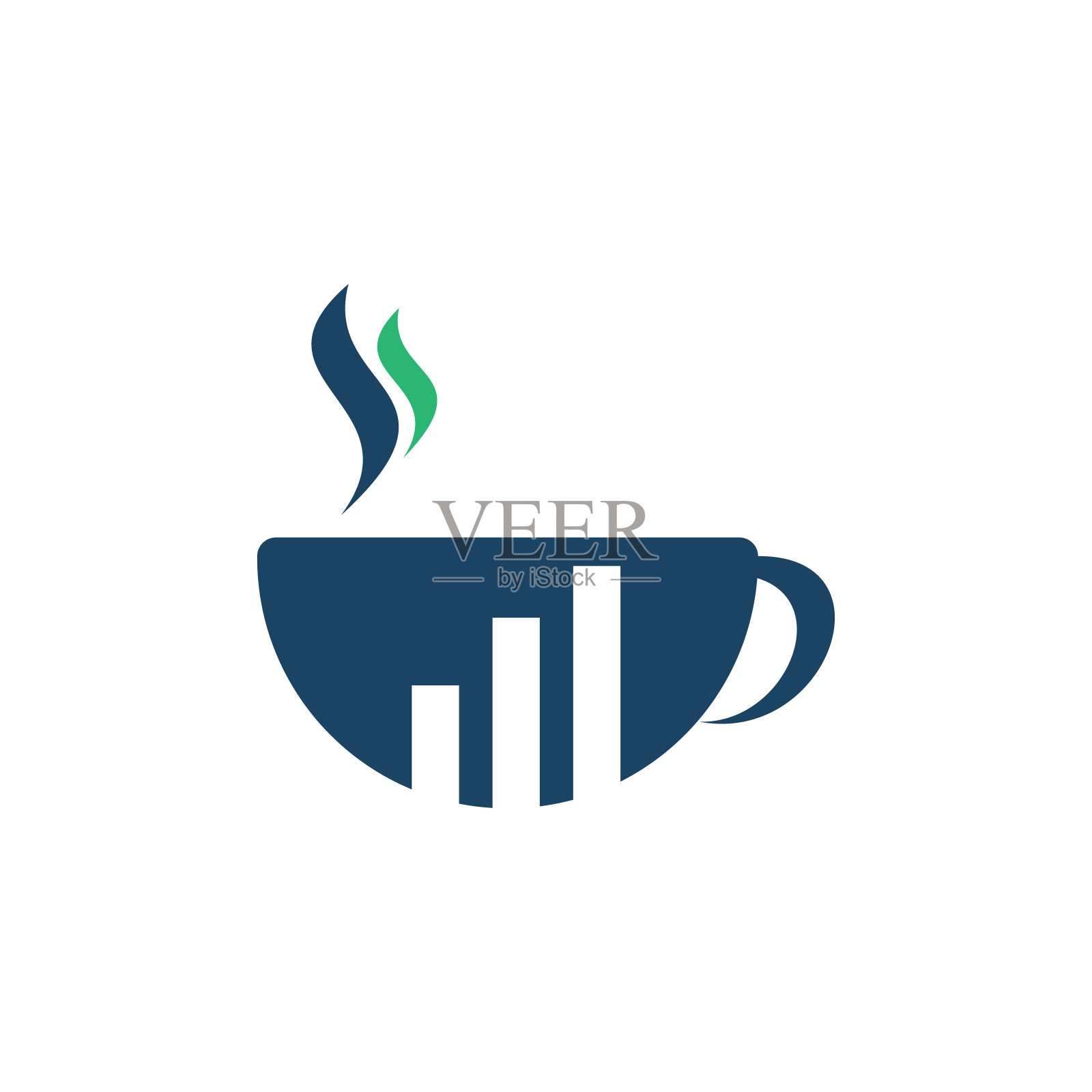 咖啡财经标志。咖啡图标。插画图片素材