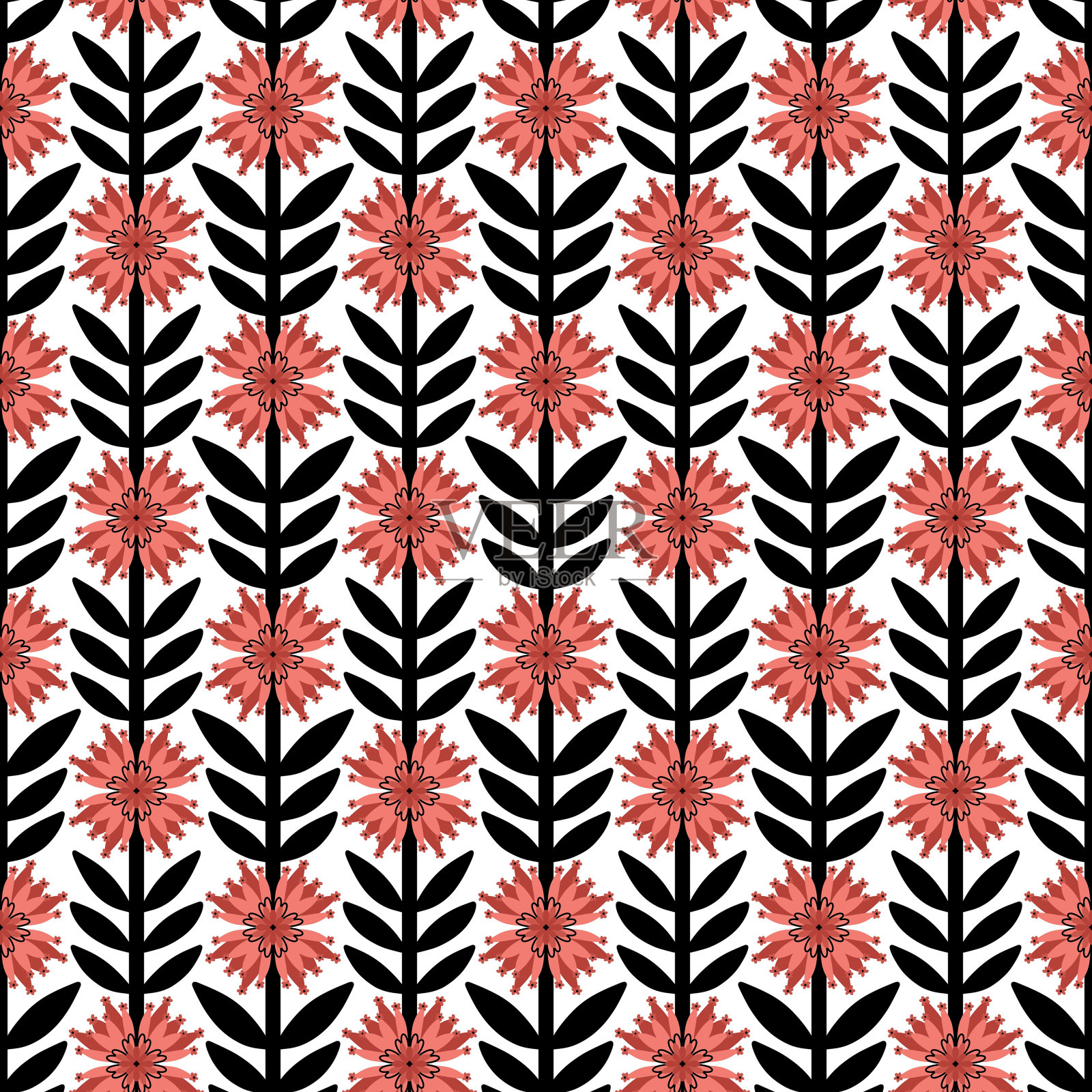 织物和纺织品用无缝花卉图案插画图片素材