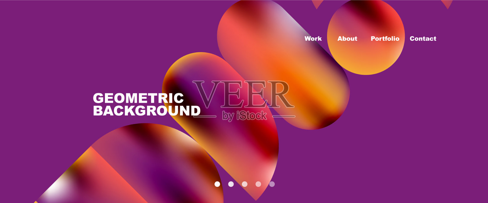 彩色金属几何形状最小插画图片素材