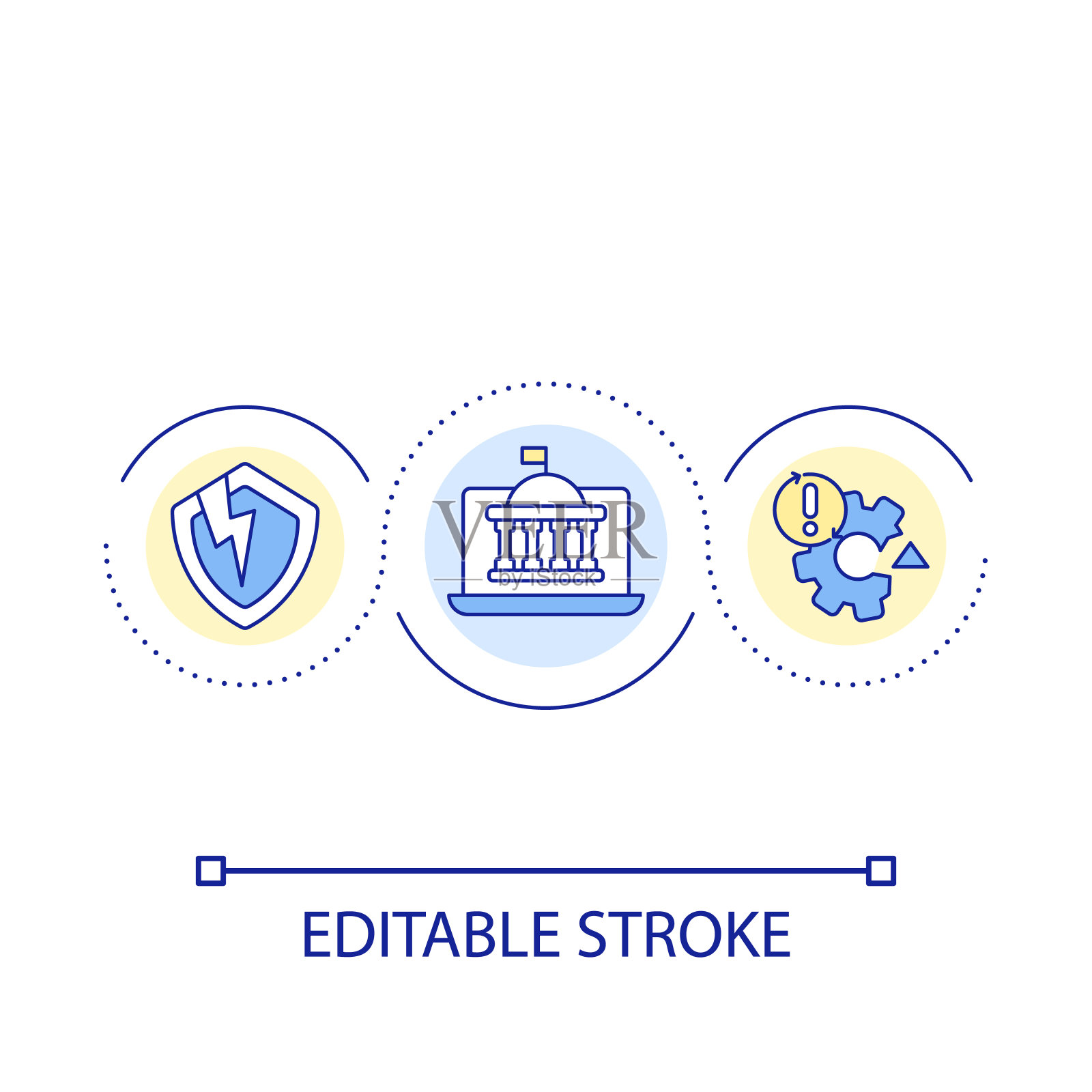 政府网络安全系统故障回路概念图标插画图片素材