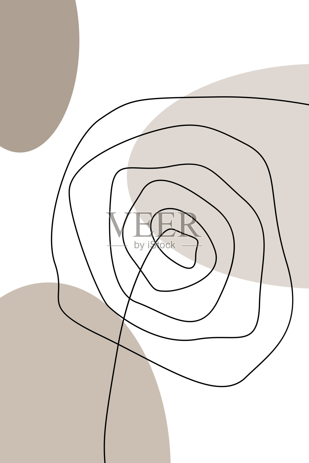 波西米亚米色墙面艺术装饰矢量插画图片素材