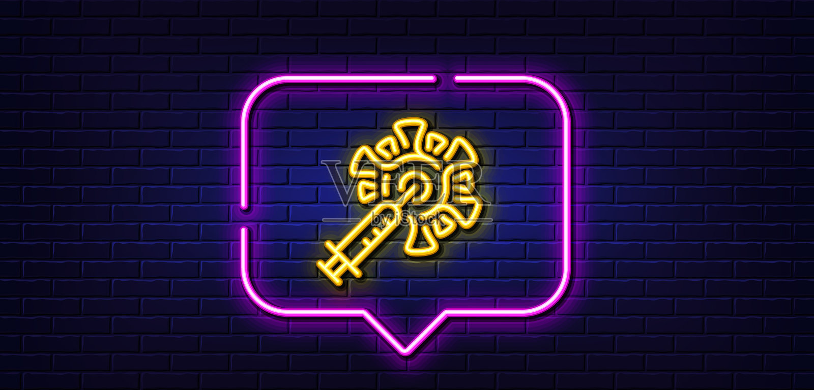 冠状病毒疫苗线图标冠状病毒注射器标志插画图片素材