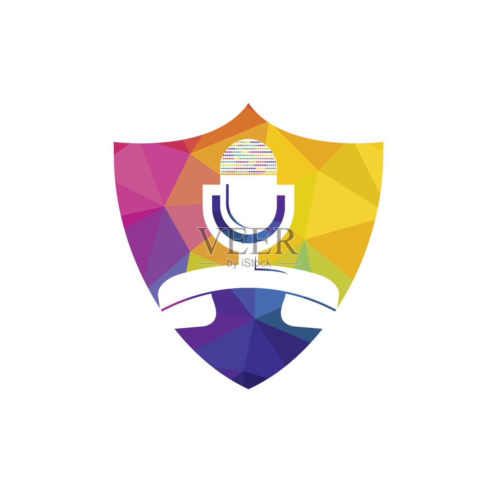 播客谈话向量符号设计。结合podcast麦克风的呼叫符号设计。插画图片素材