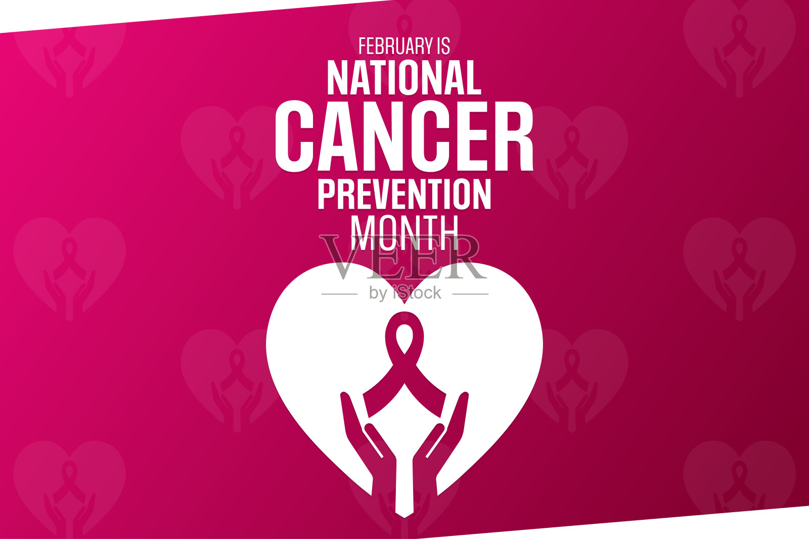 2月是全国癌症预防月。矢量插图。节日的海报。插画图片素材