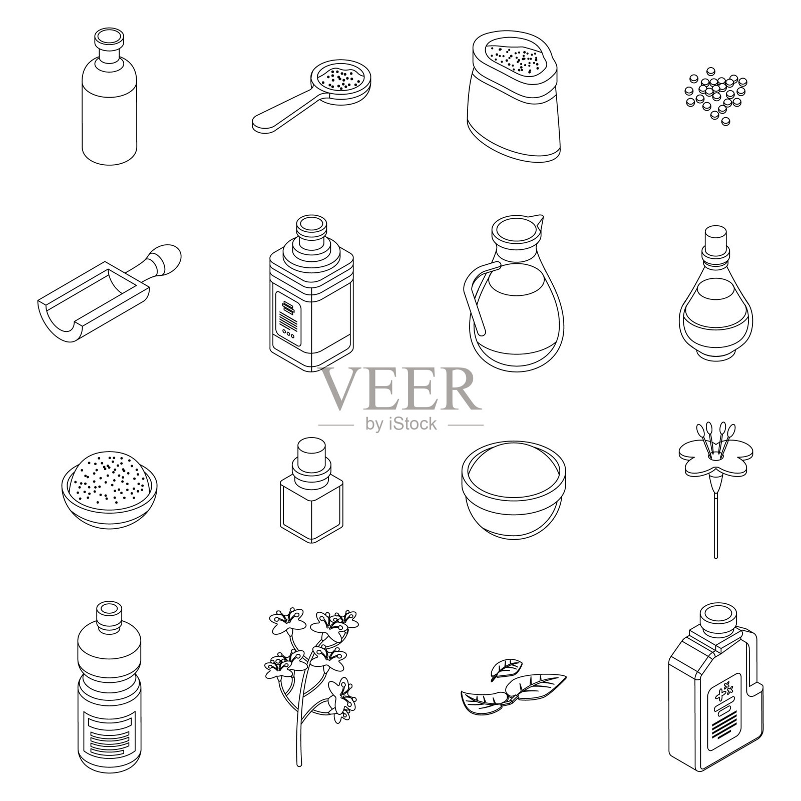 油菜籽图标设置等距风格图标素材