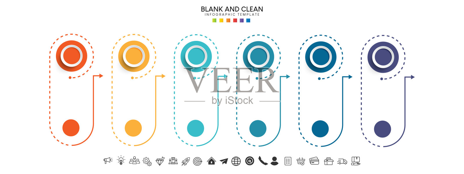 数据业务可视化元素后台模板的业务时间轴信息图步骤插画图片素材