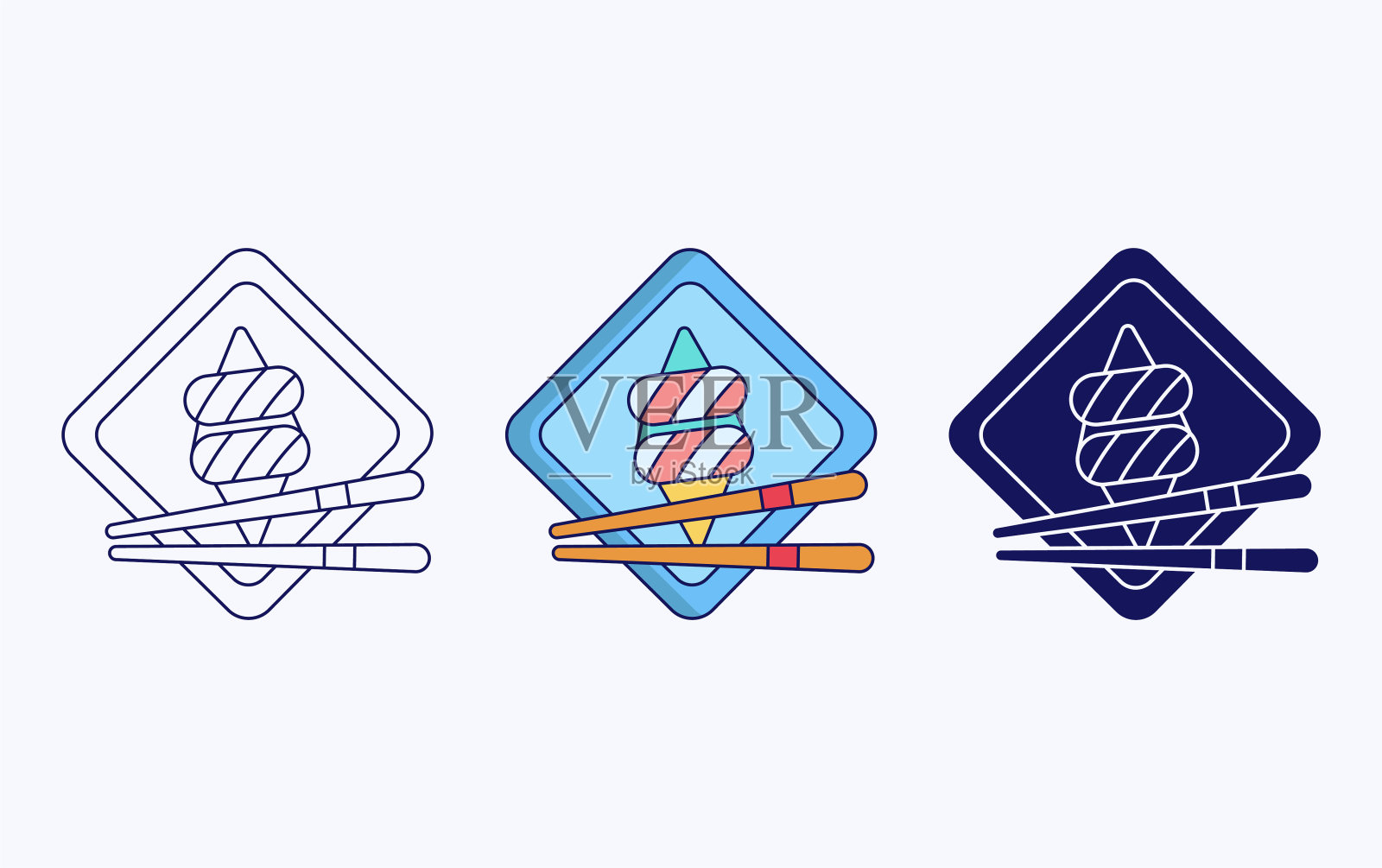 寿司是美食美食的象征图标素材