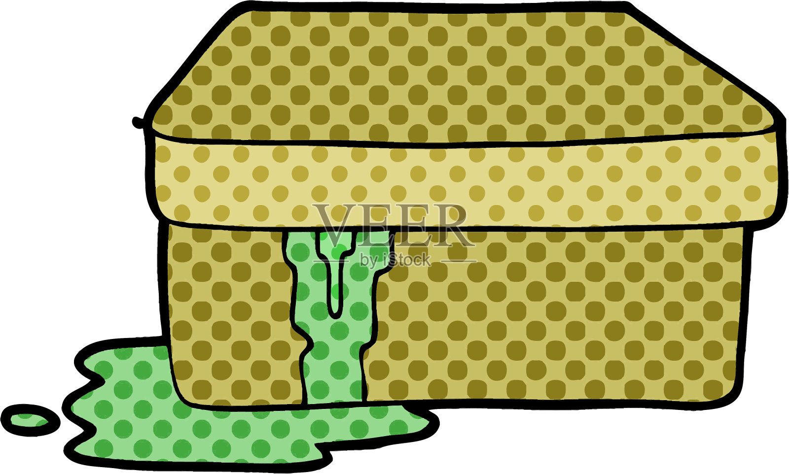 有黏液的卡通盒子插画图片素材