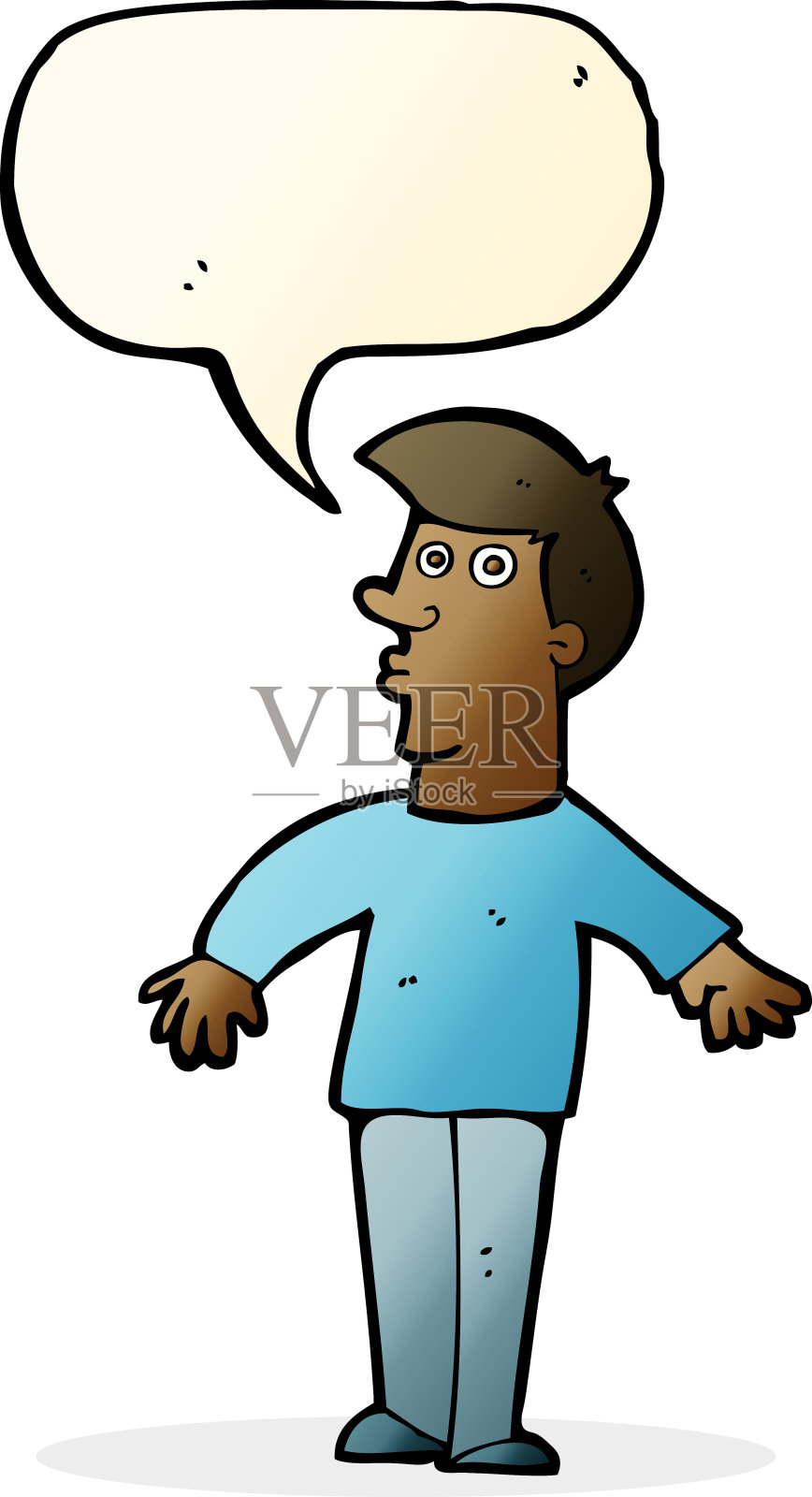 卡通用言语泡泡惊动了男人插画图片素材