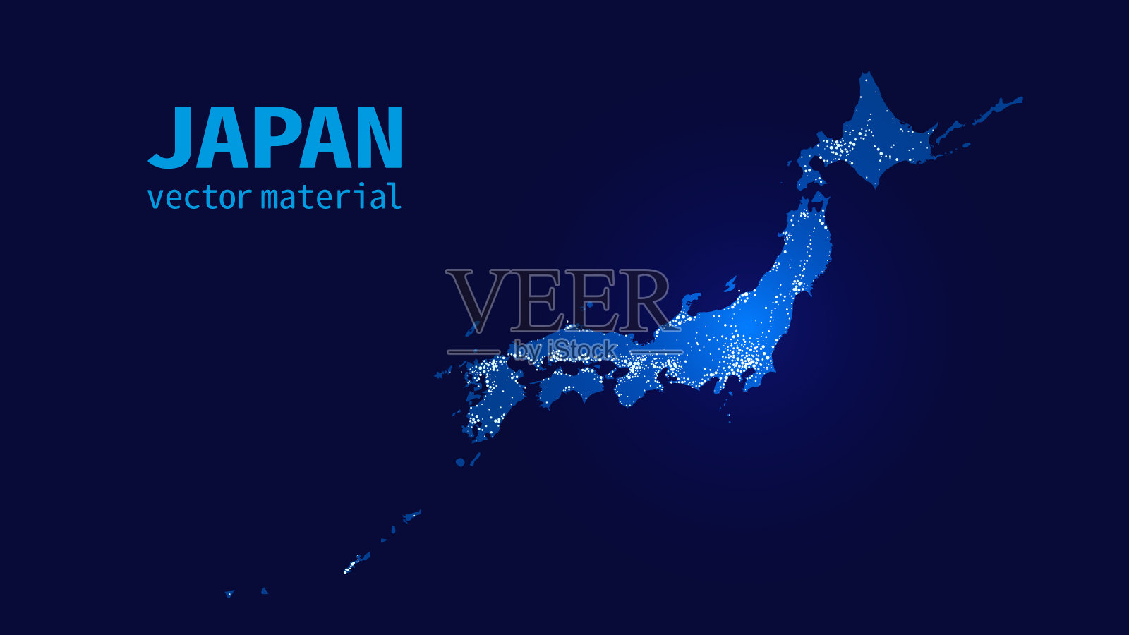 日本电力、电力和能源蓝色夜图背景图像矢量插图素材插画图片素材