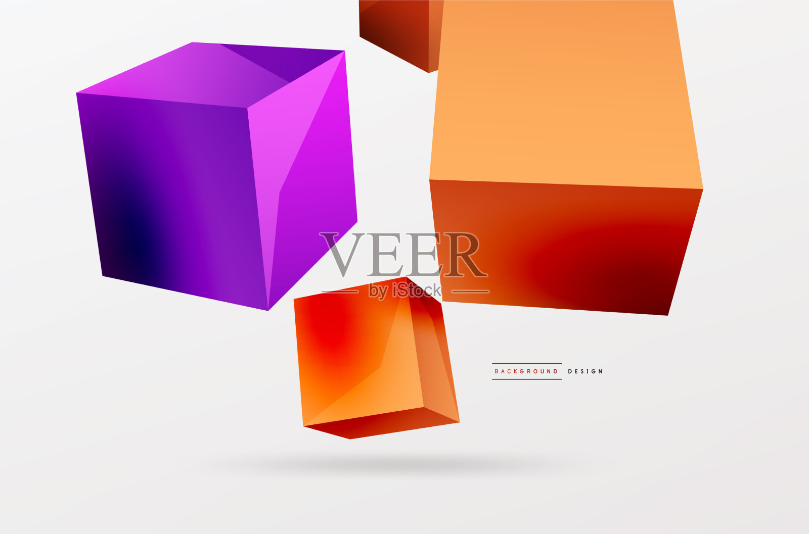 三维抽象背景飞行立方体插画图片素材