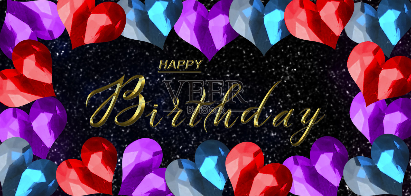 漂亮的生日贺卡。适合成人和儿童。三维演示照片摄影图片