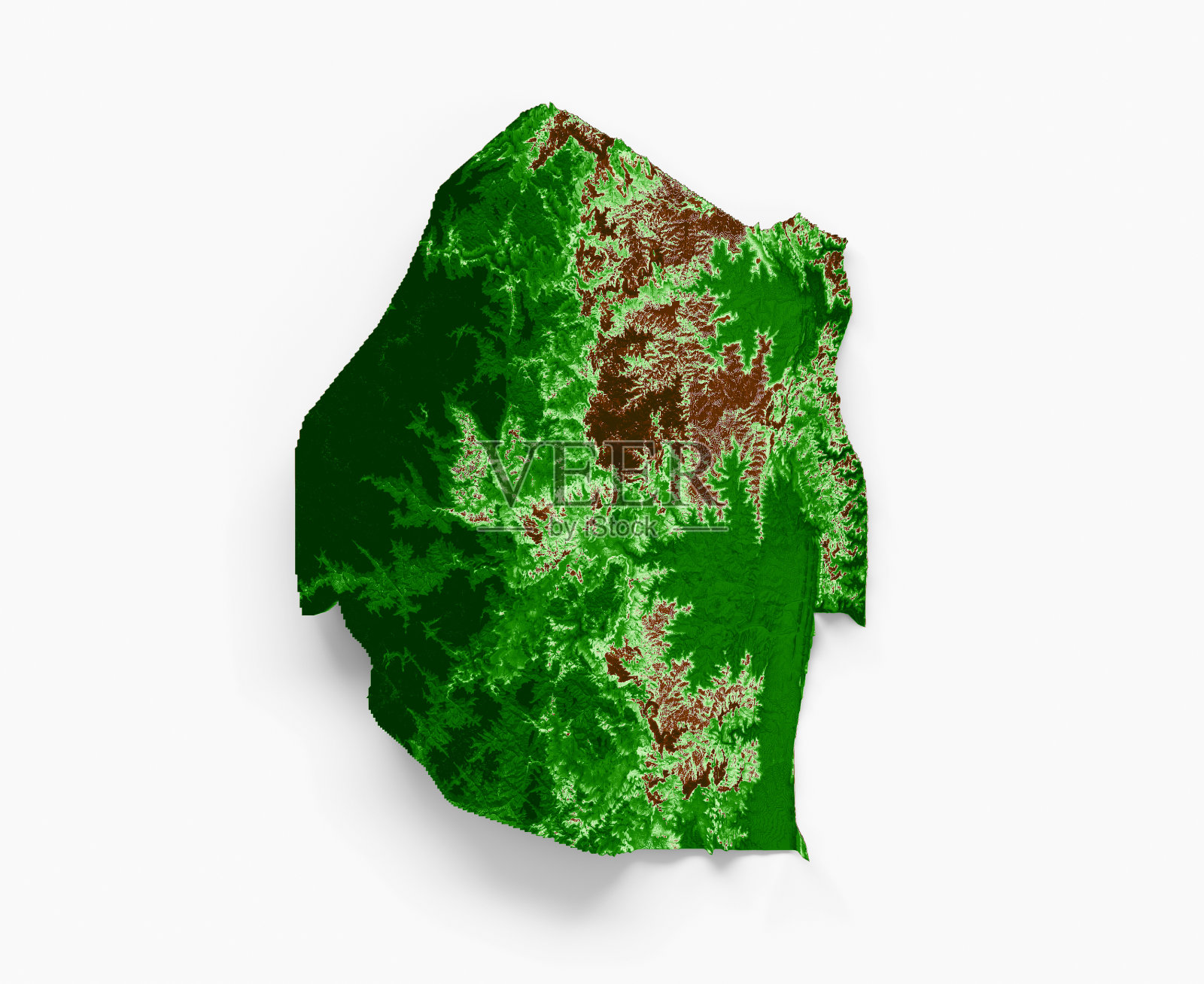 斯瓦蒂尼地形图3d现实地图彩色3d插图照片摄影图片