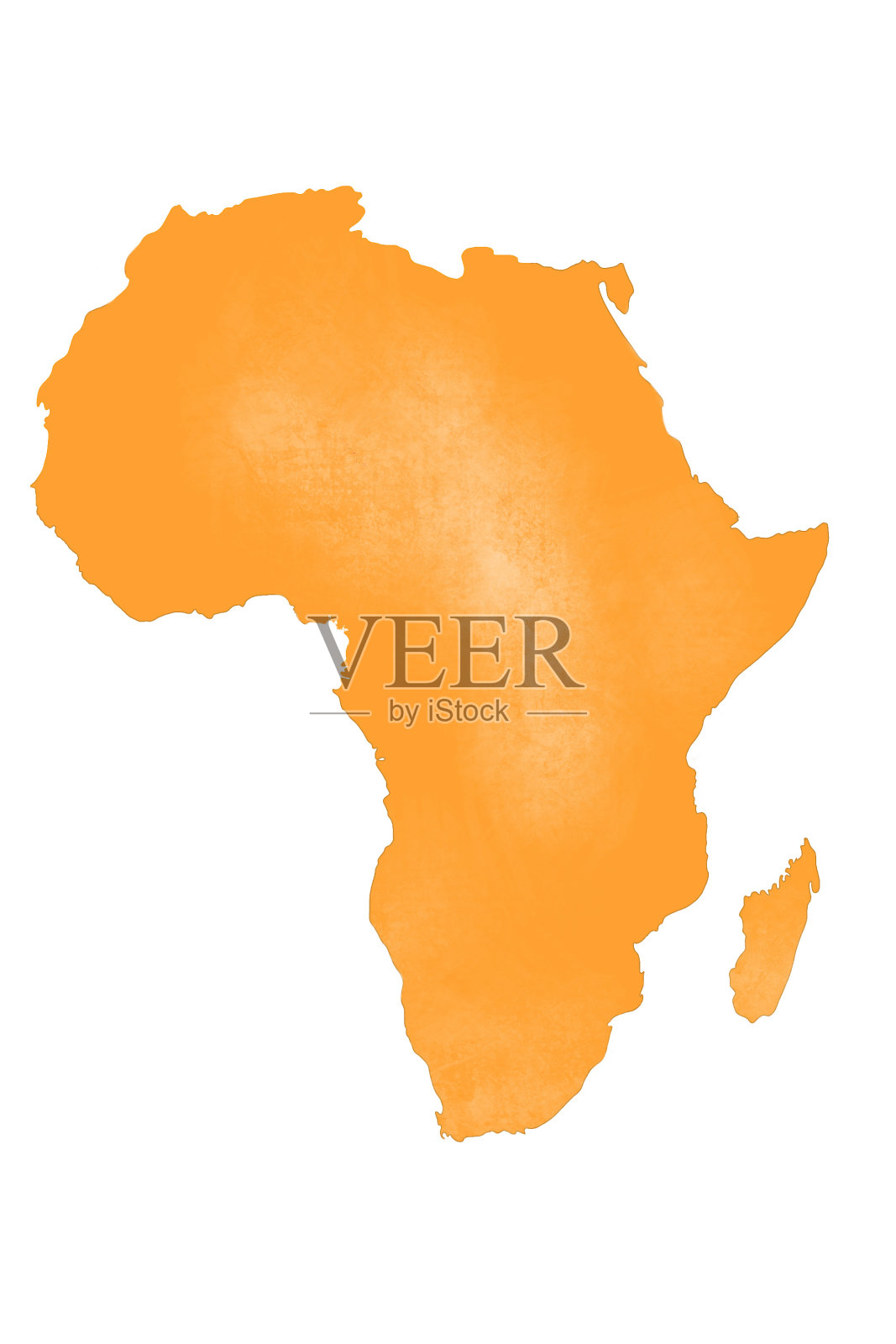 手绘非洲地图孤立在白色背景上插画图片素材