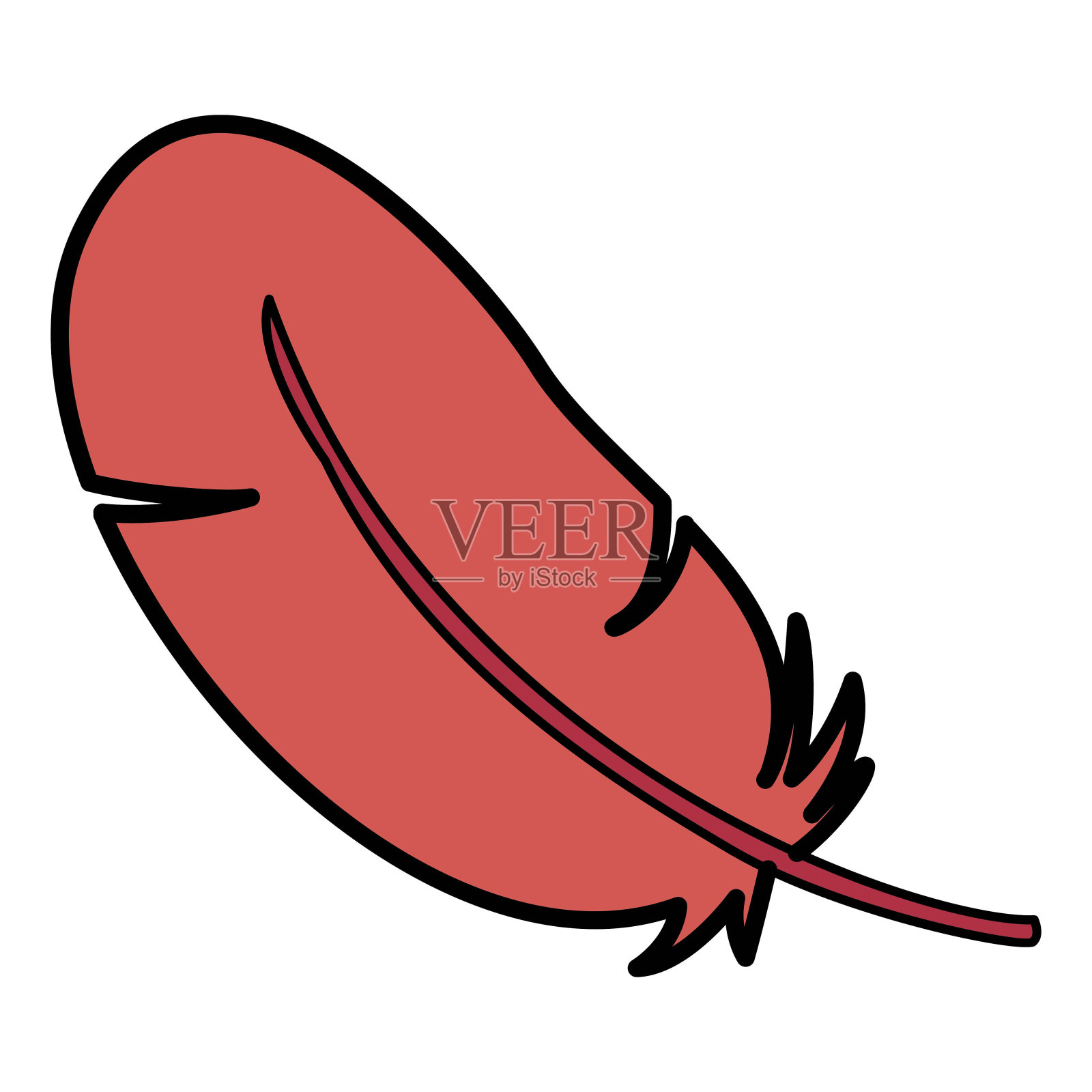 红色羽毛的简单插图插画图片素材