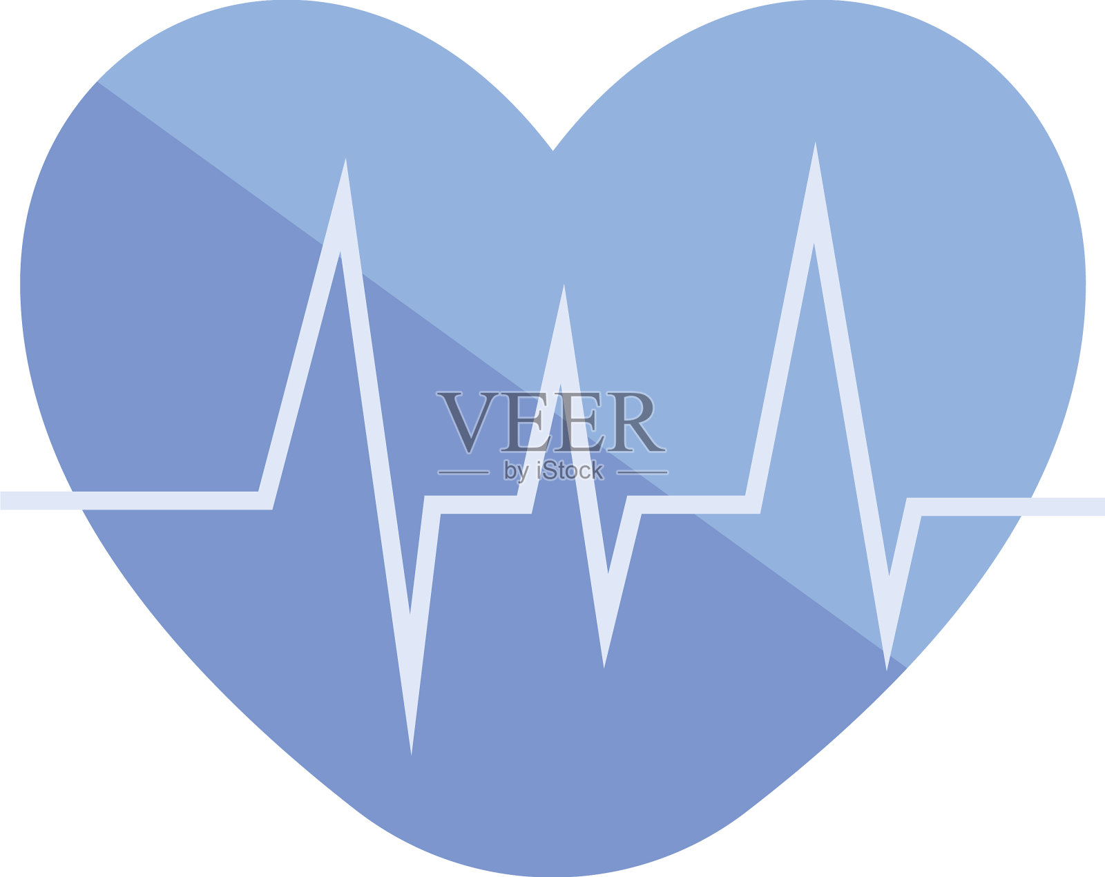 蓝色心跳设计插画图片素材