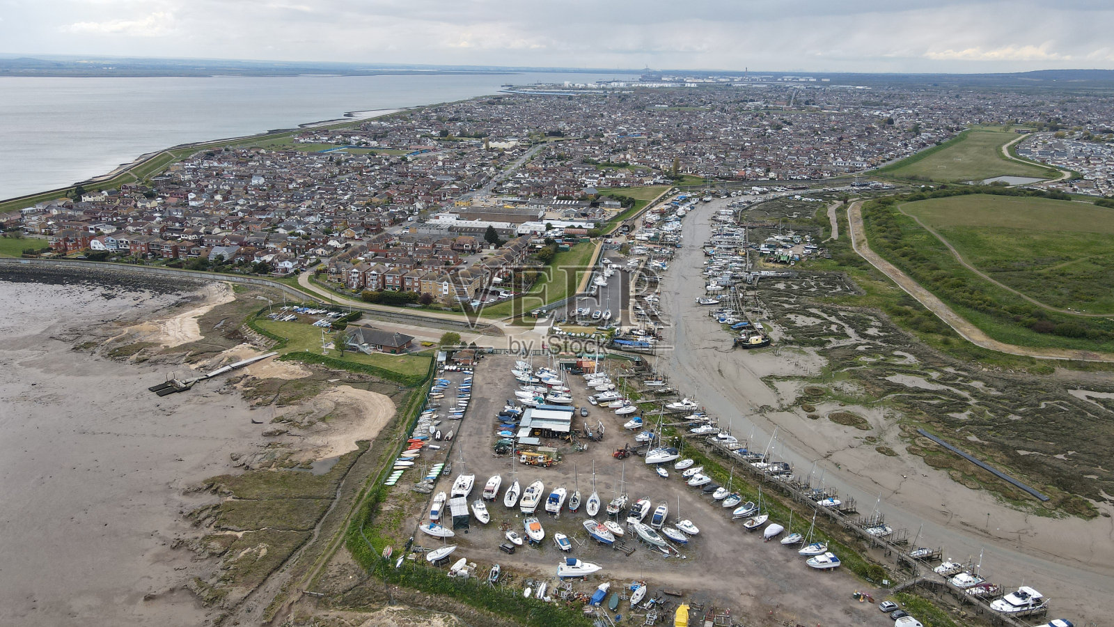 英国埃塞克斯郡坎维岛无人机航拍照片摄影图片