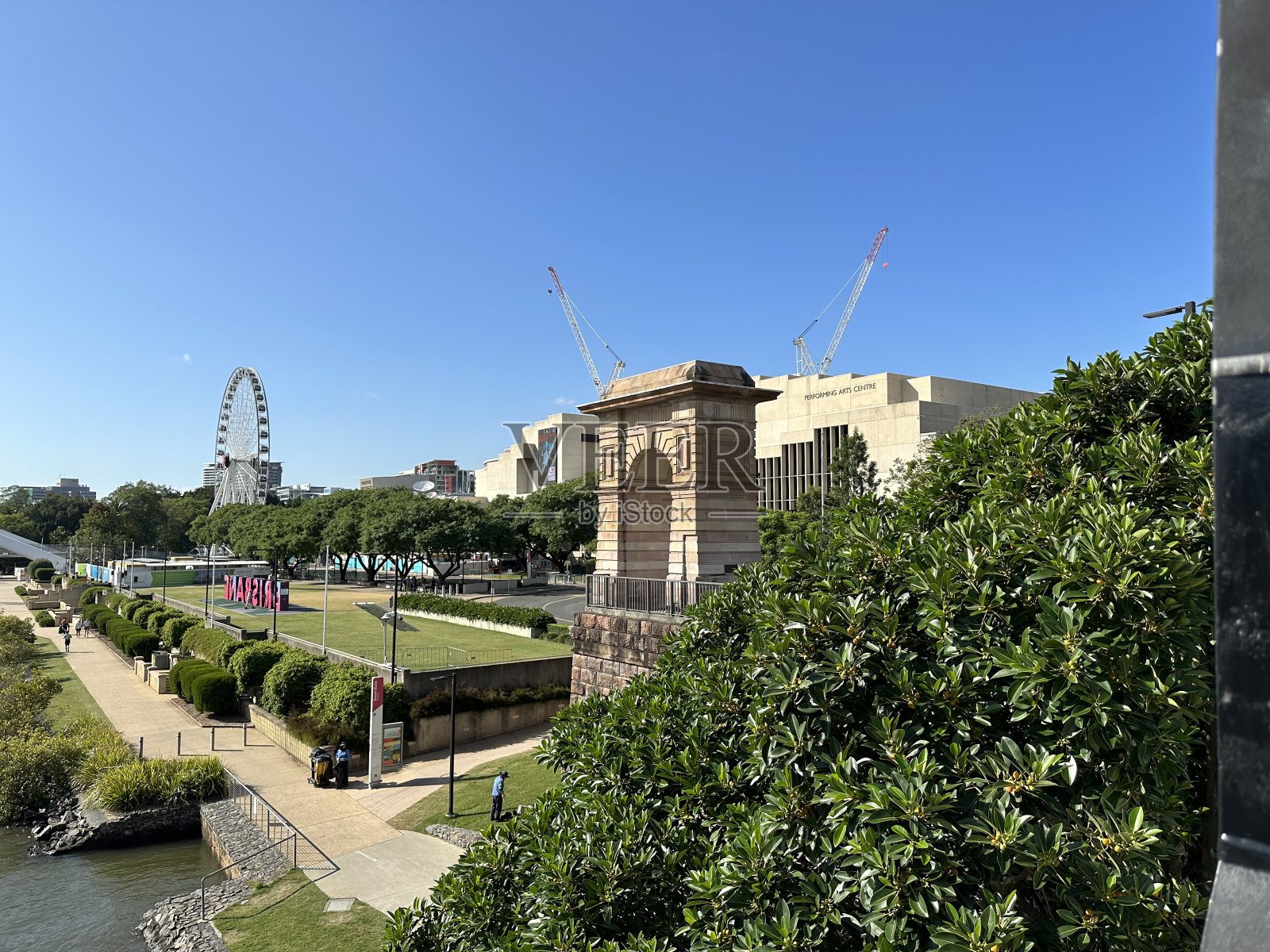 澳大利亚昆士兰布里班河大桥南岸文化站照片摄影图片