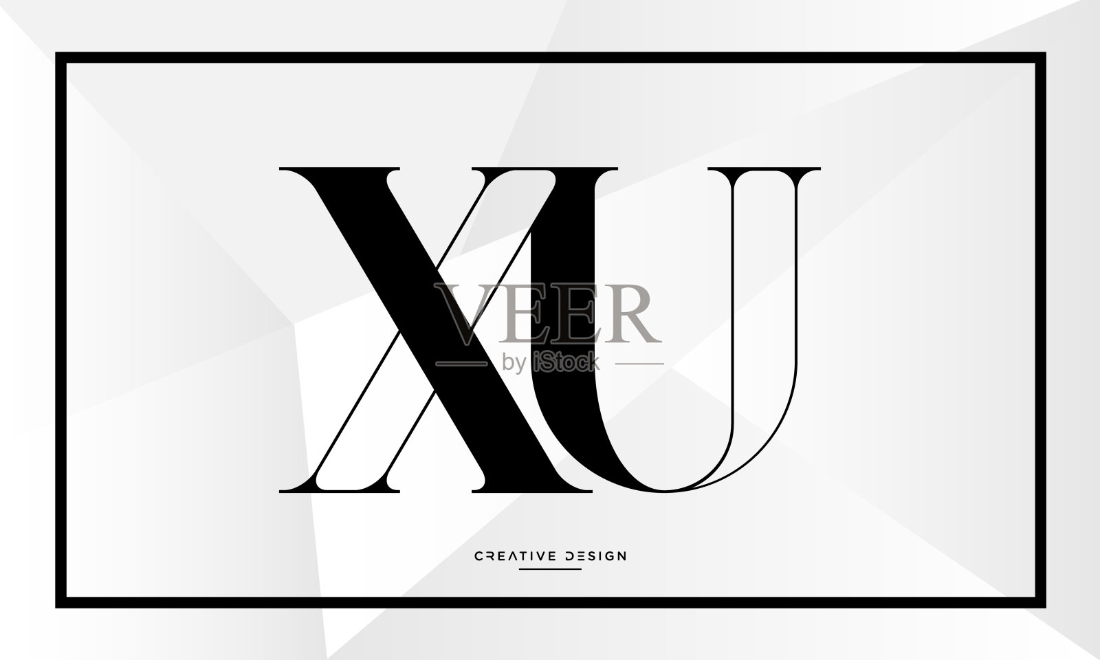 字母XU或UX标志图标字母组合设计元素图片