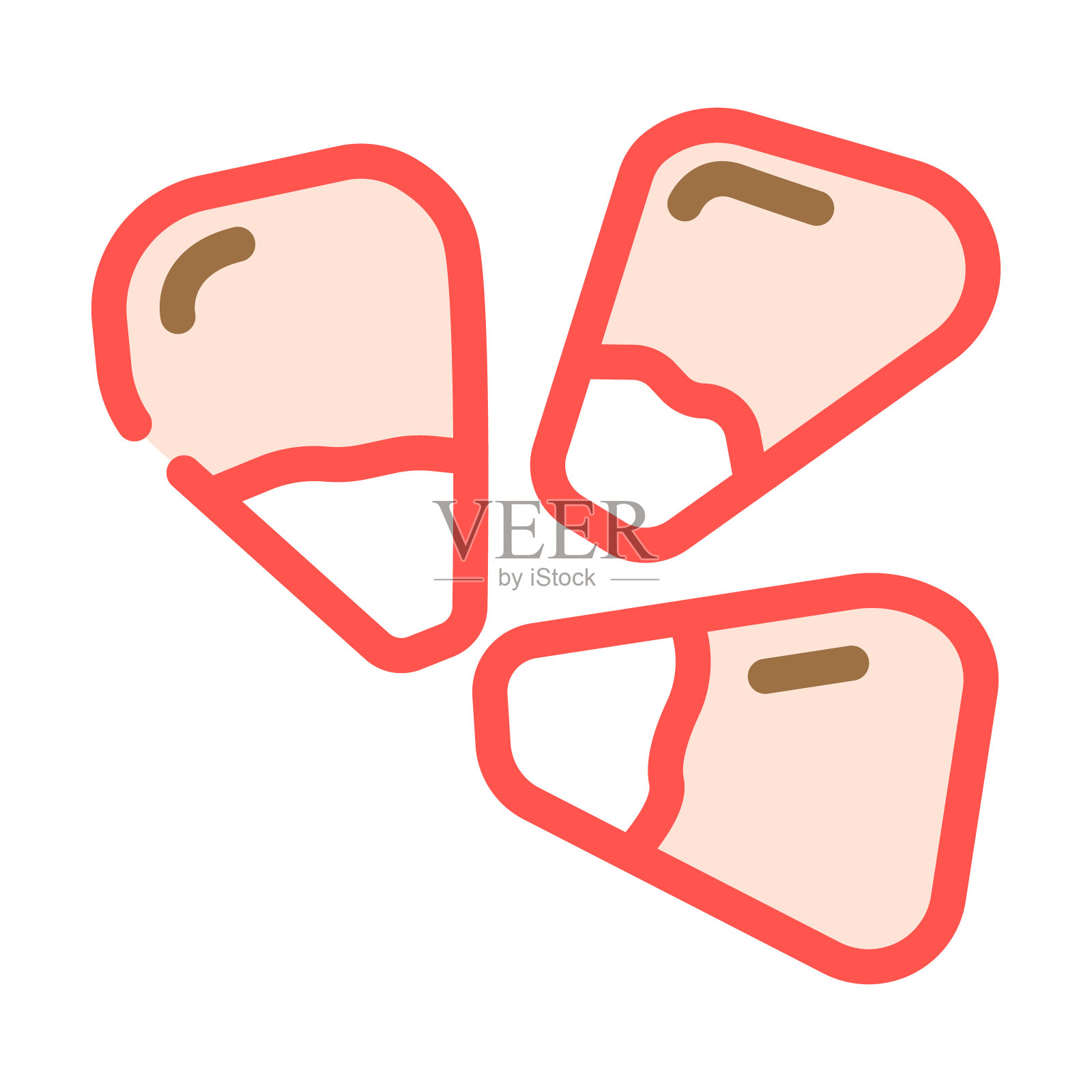 谷物石榴红色水果颜色图标矢量插图插画图片素材