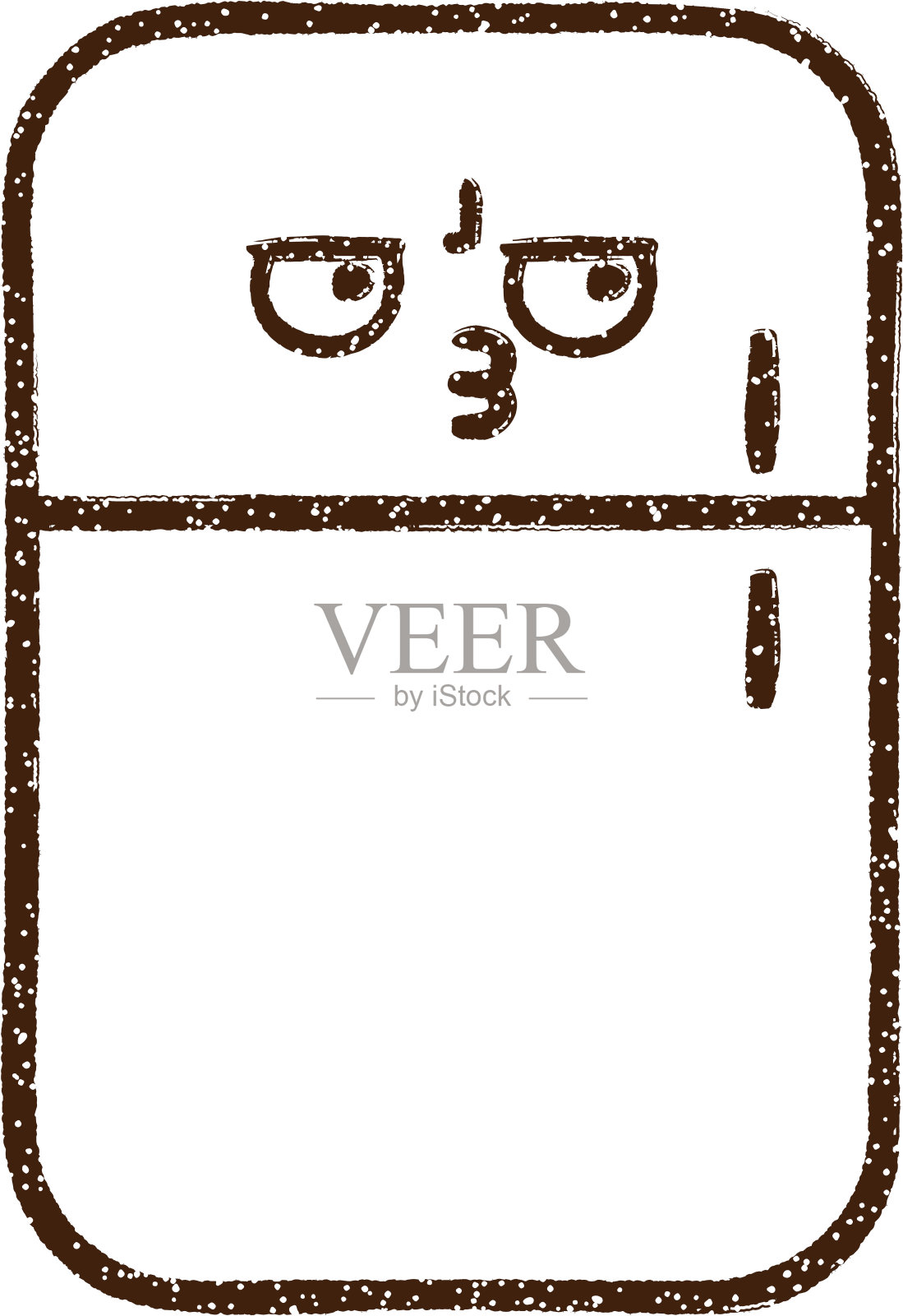 冰箱炭笔画插画图片素材