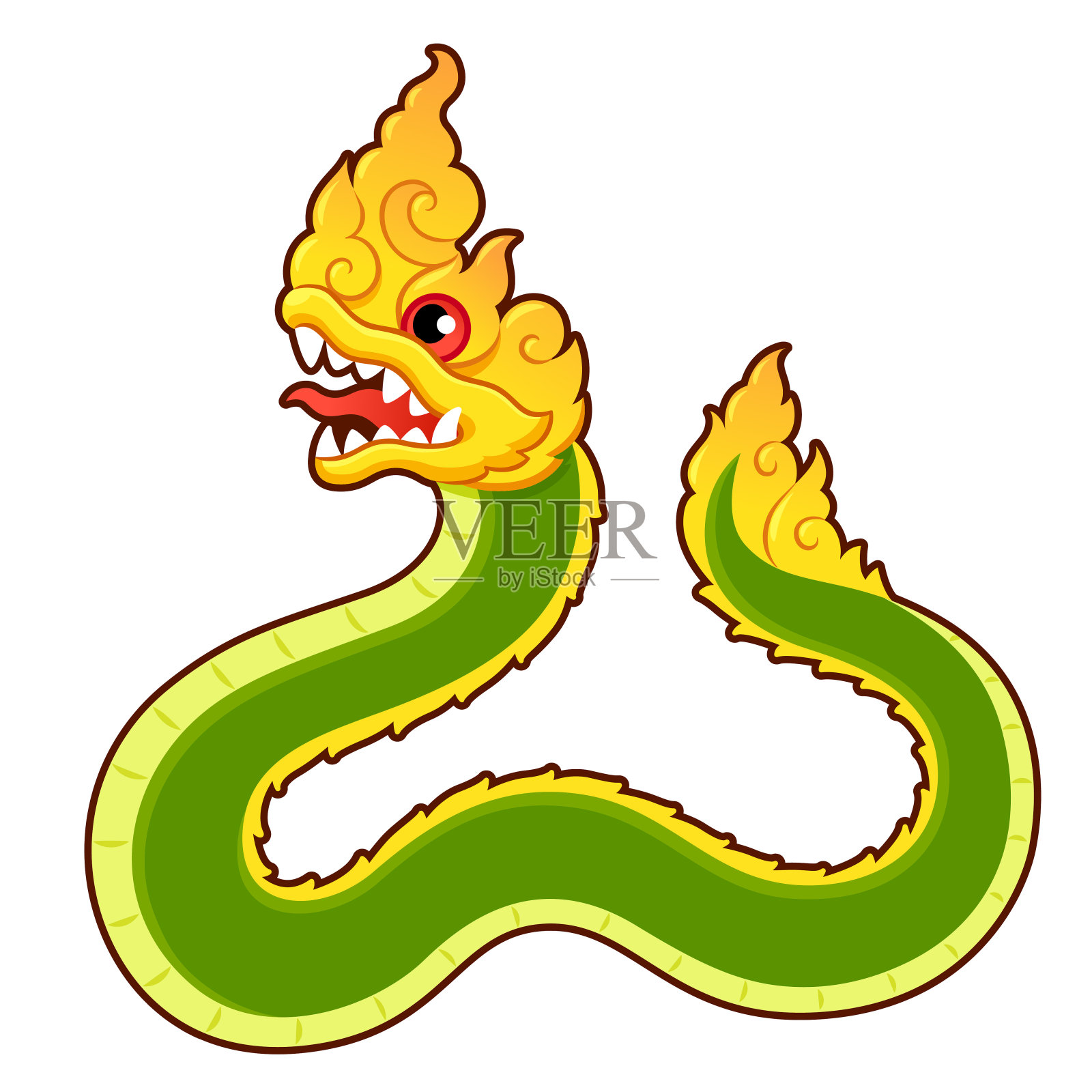 泰国那加龙蛇插画图片素材