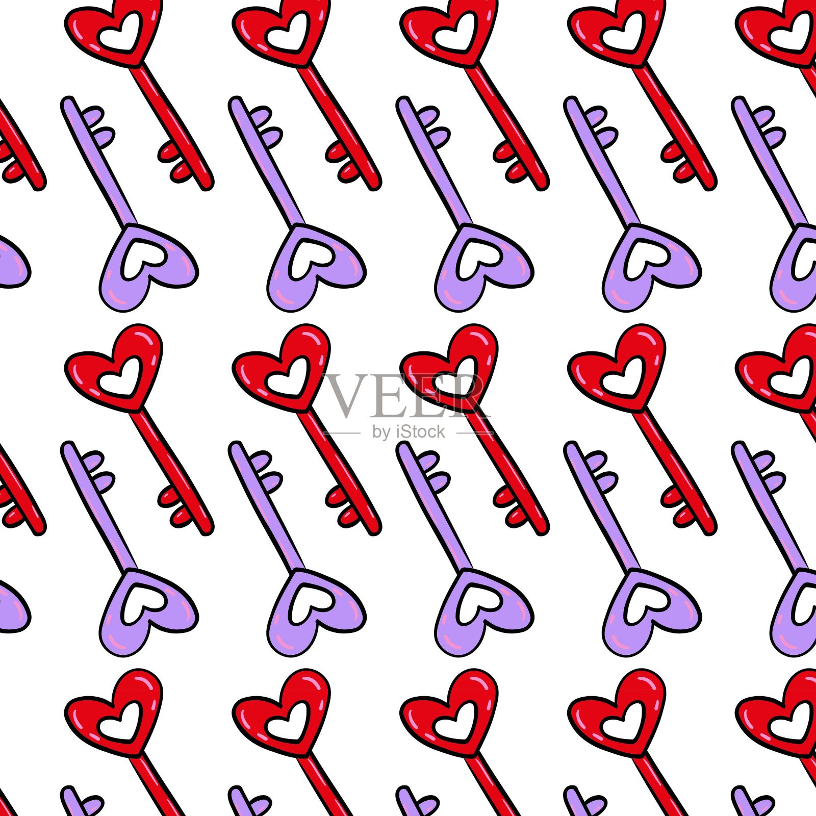 花样爱你。彩色打印。图标矢量插图。插画图片素材