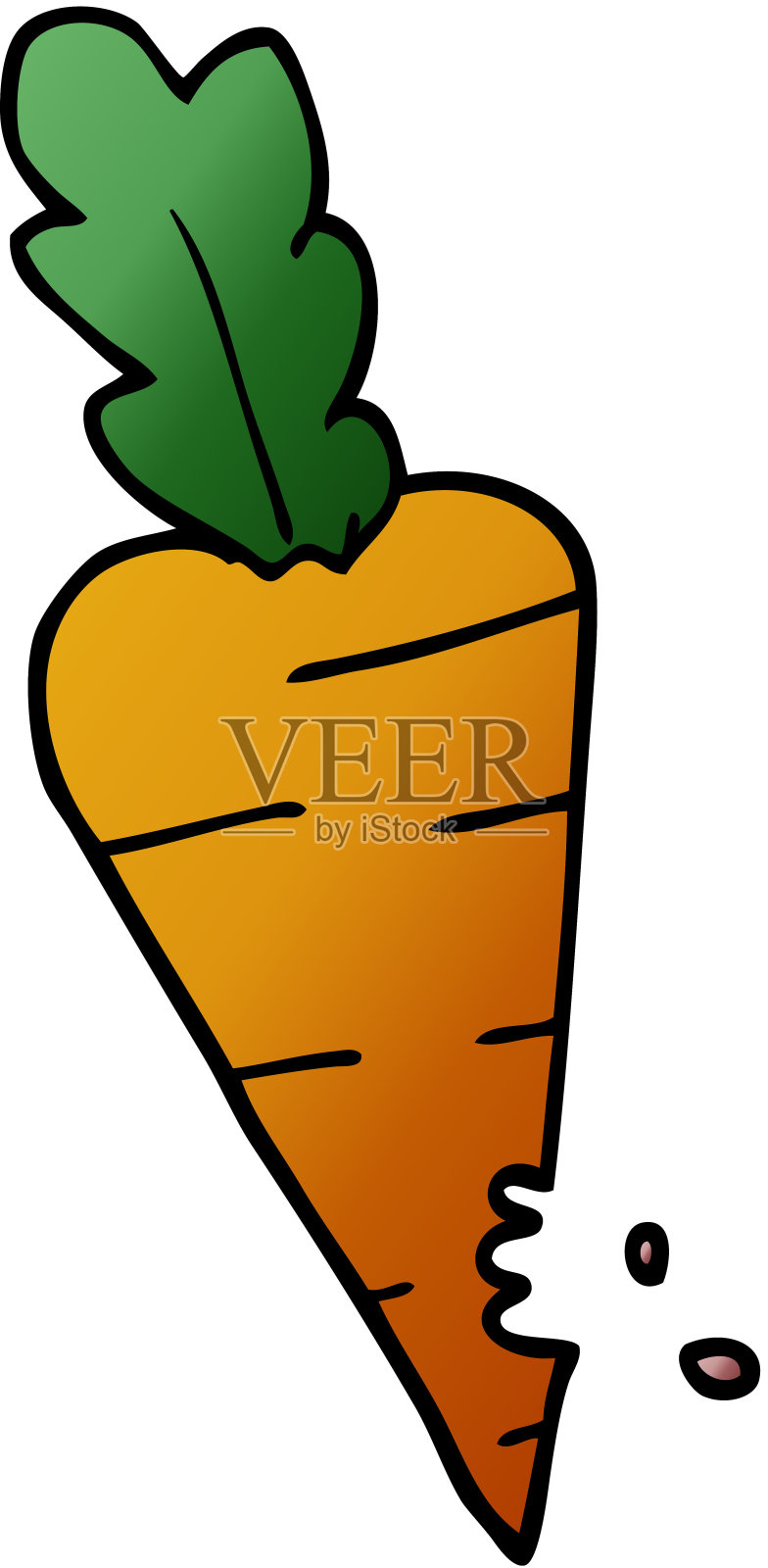 有咬痕的卡通胡萝卜涂鸦插画图片素材