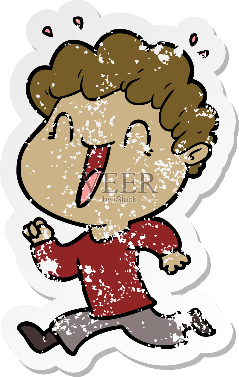 心疼的贴纸卡通快乐的人插画图片素材