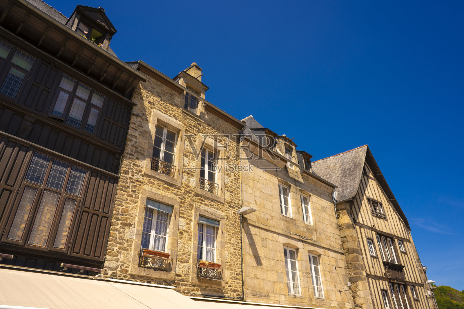 法国布列塔尼布列塔尼的Le Port de Dinan立面照片摄影图片