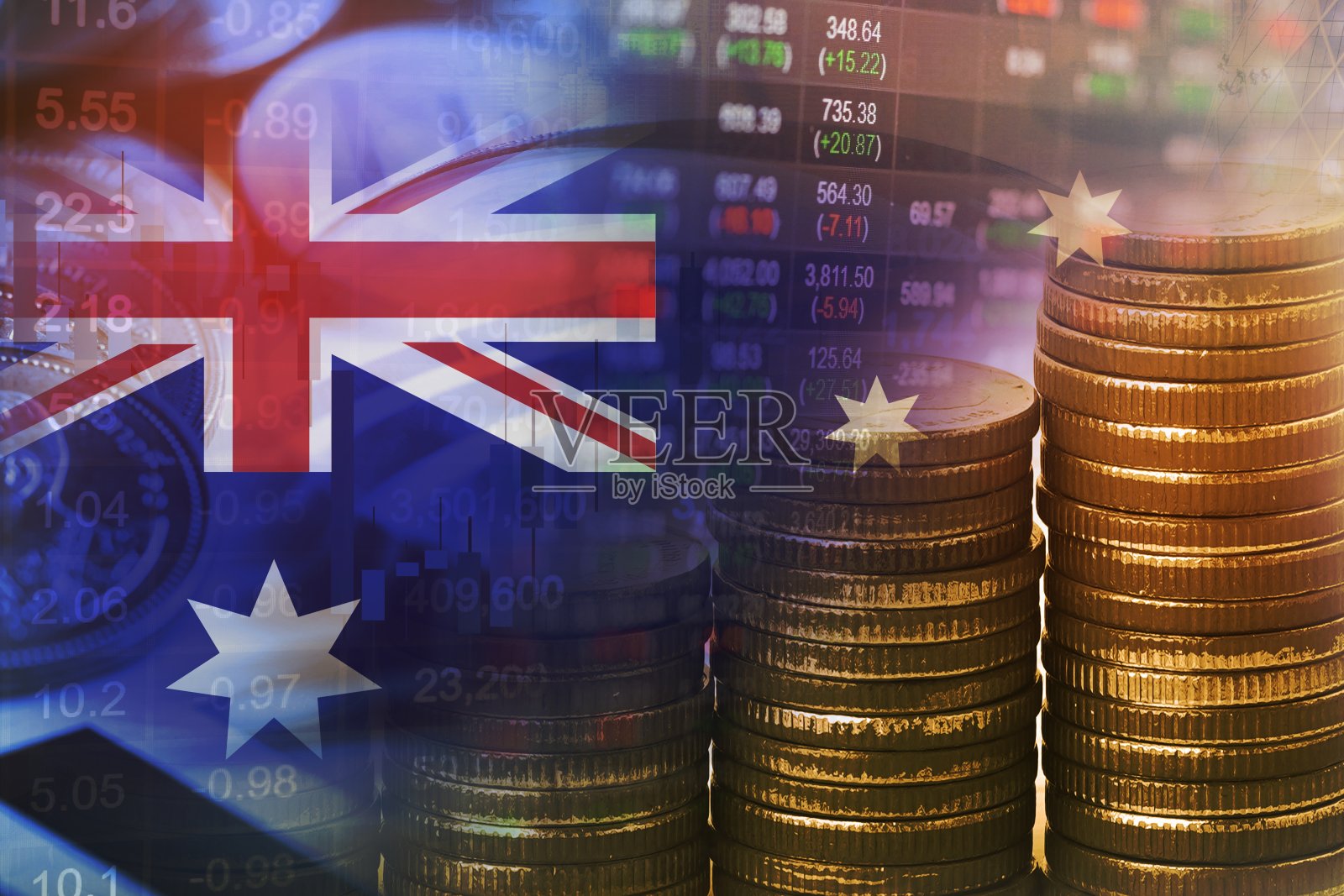 股市投资交易金融以币和澳旗、金融为经营理念。照片摄影图片