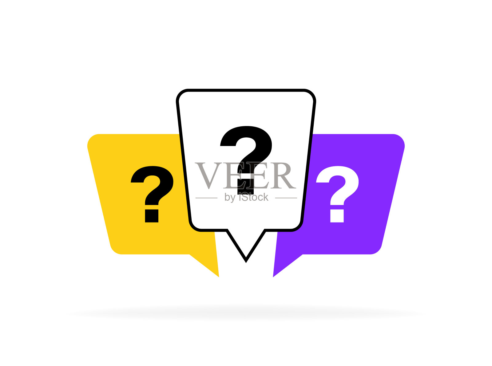 泡沫问题。带有问号的消息框。测试,问题,提问和回答的设计概念。矢量图插画图片素材