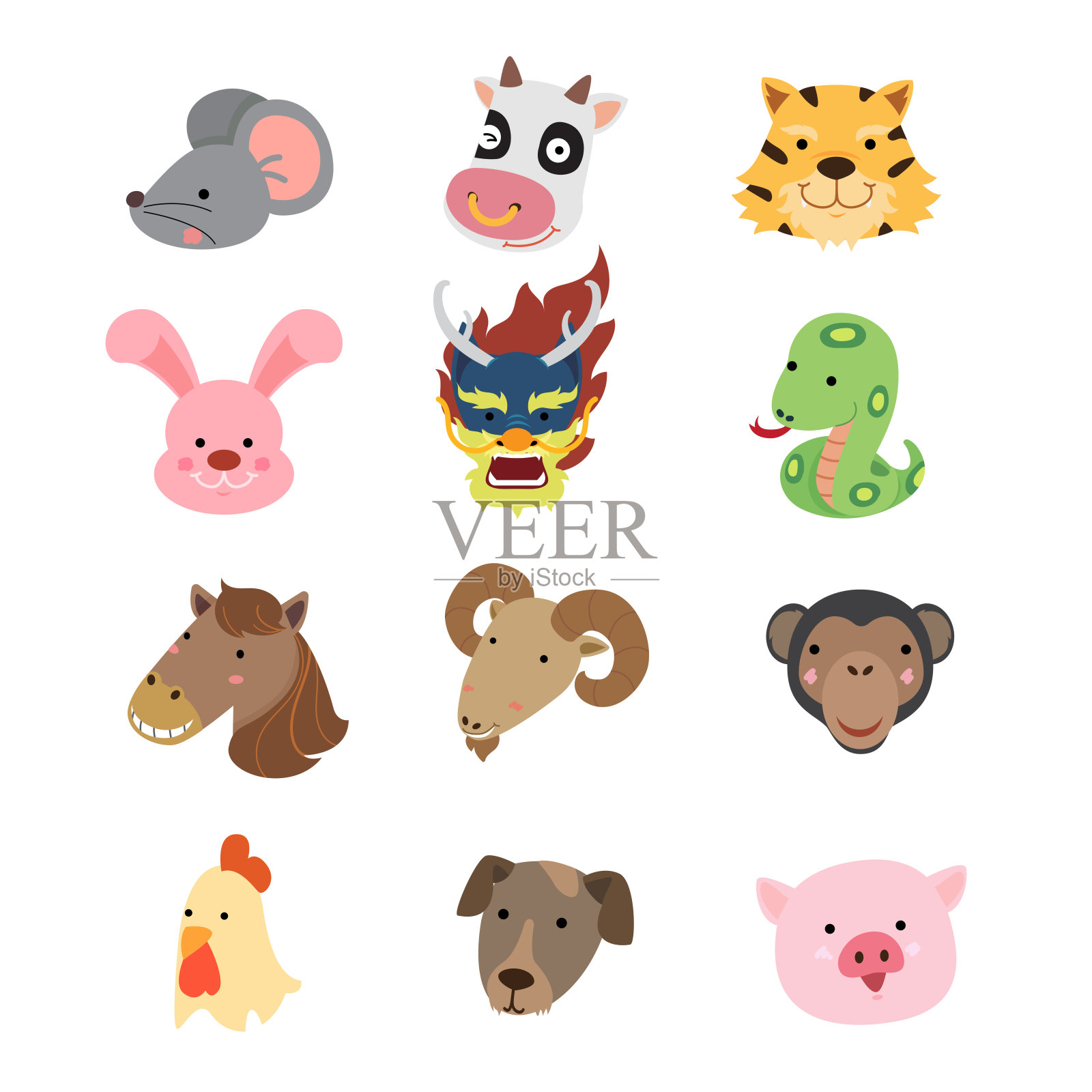 十二生肖插画图片素材