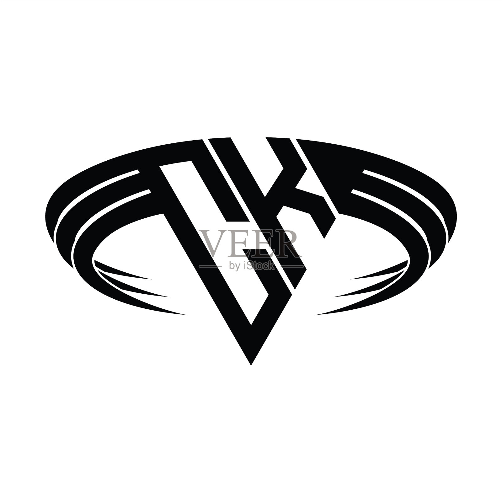 Ck标志字母字母与三角形切片插画图片素材