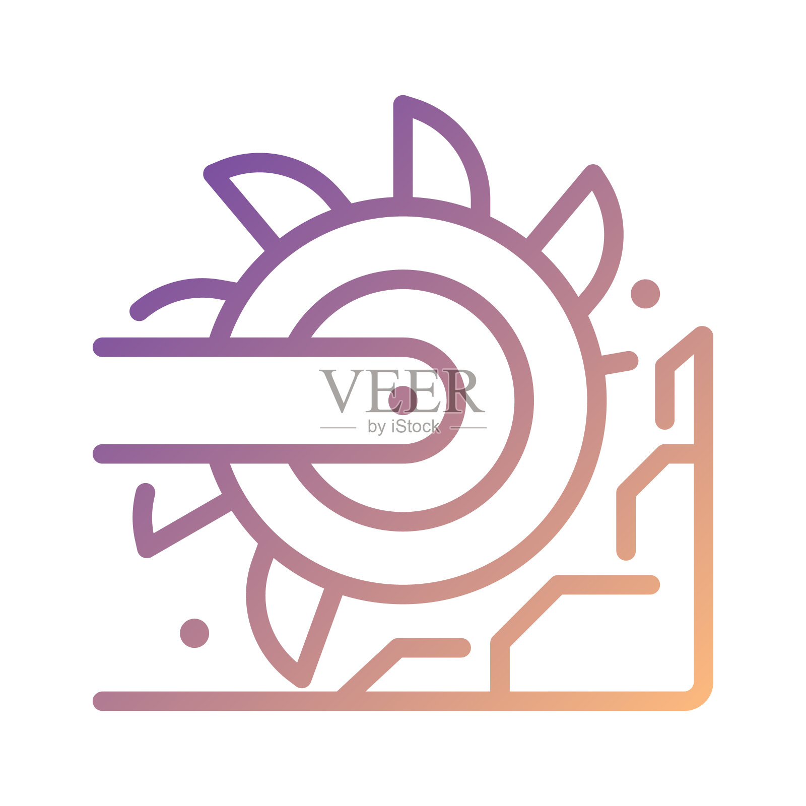 斗轮挖掘机像素完美渐变线性矢量图标插画图片素材