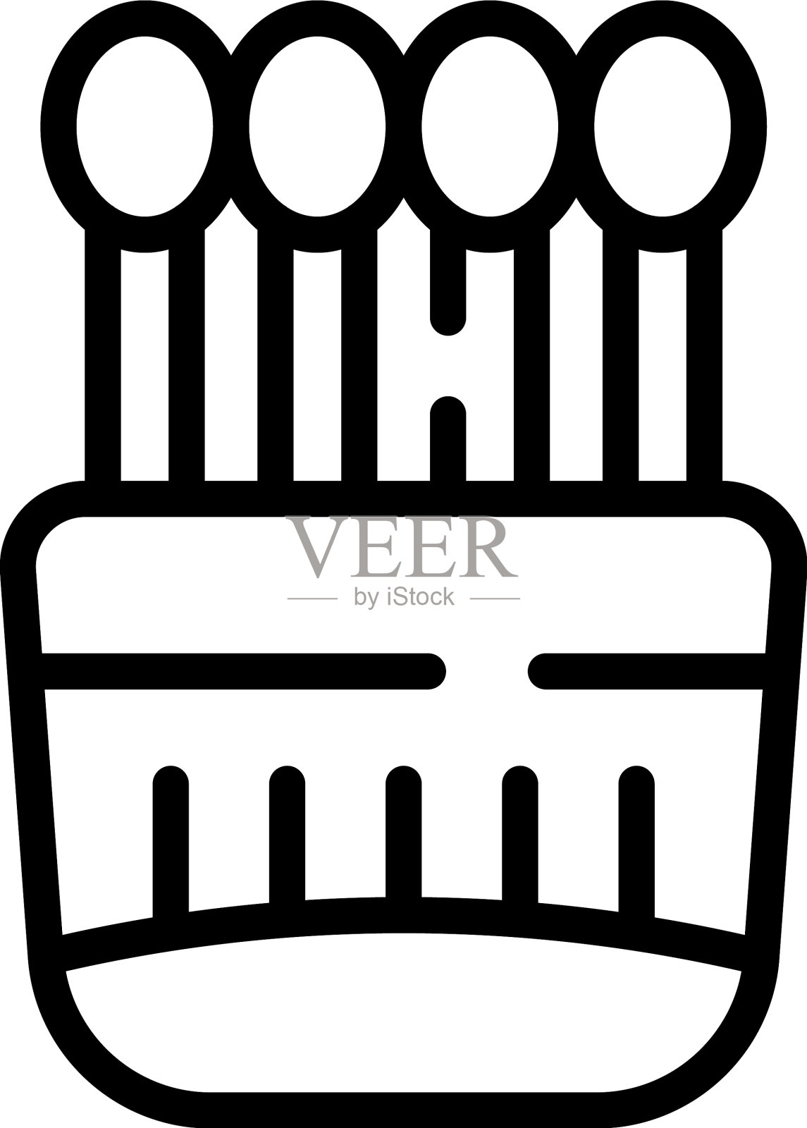 清洁拾取图标轮廓棉耳插画图片素材