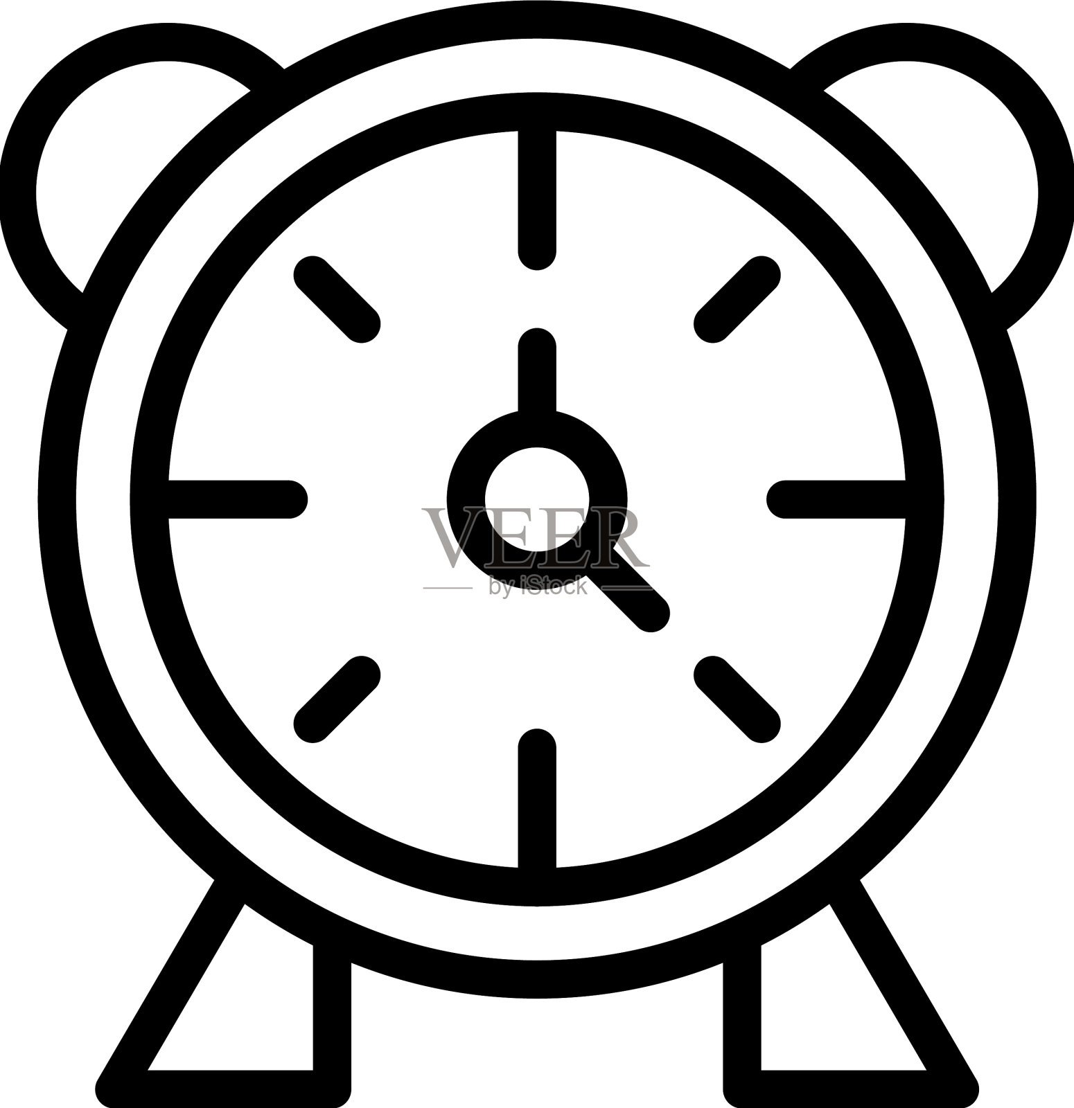 学校闹钟图标勾勒安全插画图片素材