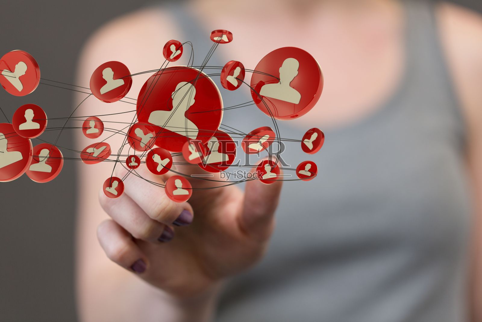 团队合作理念的虚拟投影照片摄影图片