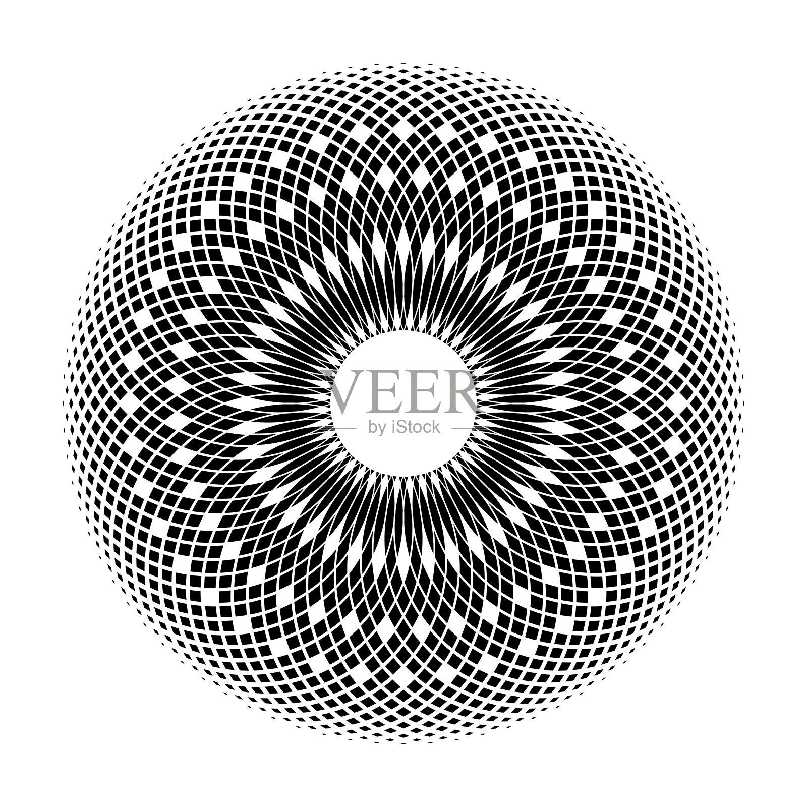 抽象装饰几何圆球形图案。三维错觉。插画图片素材