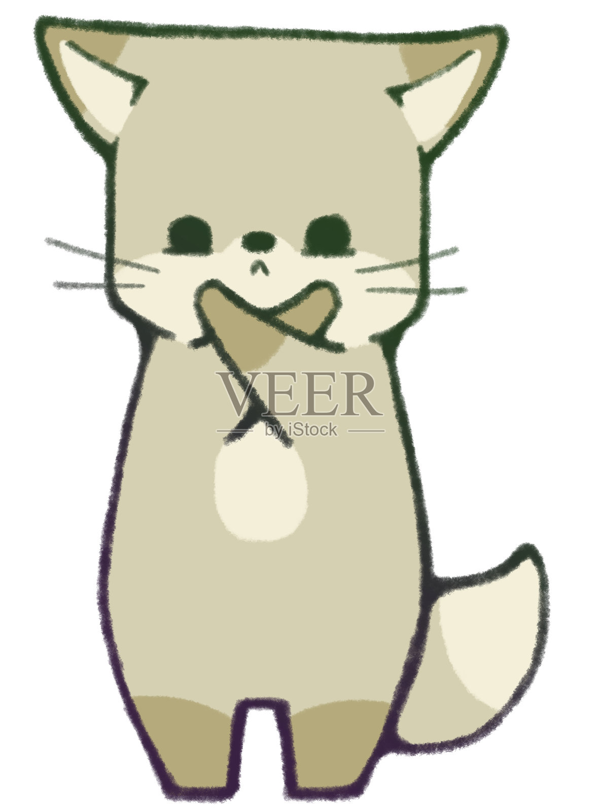 一只可爱的狐狸站起来拒绝插画图片素材