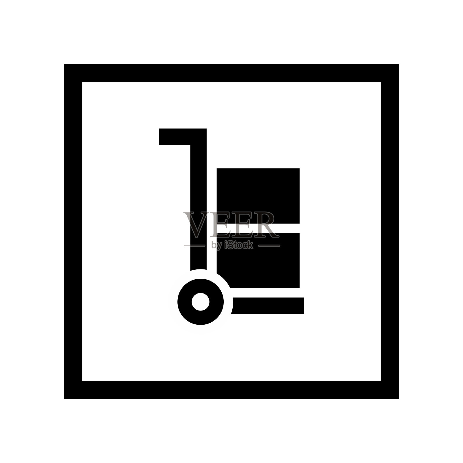 使用手推车纸板简单平面图标矢量插图插画图片素材