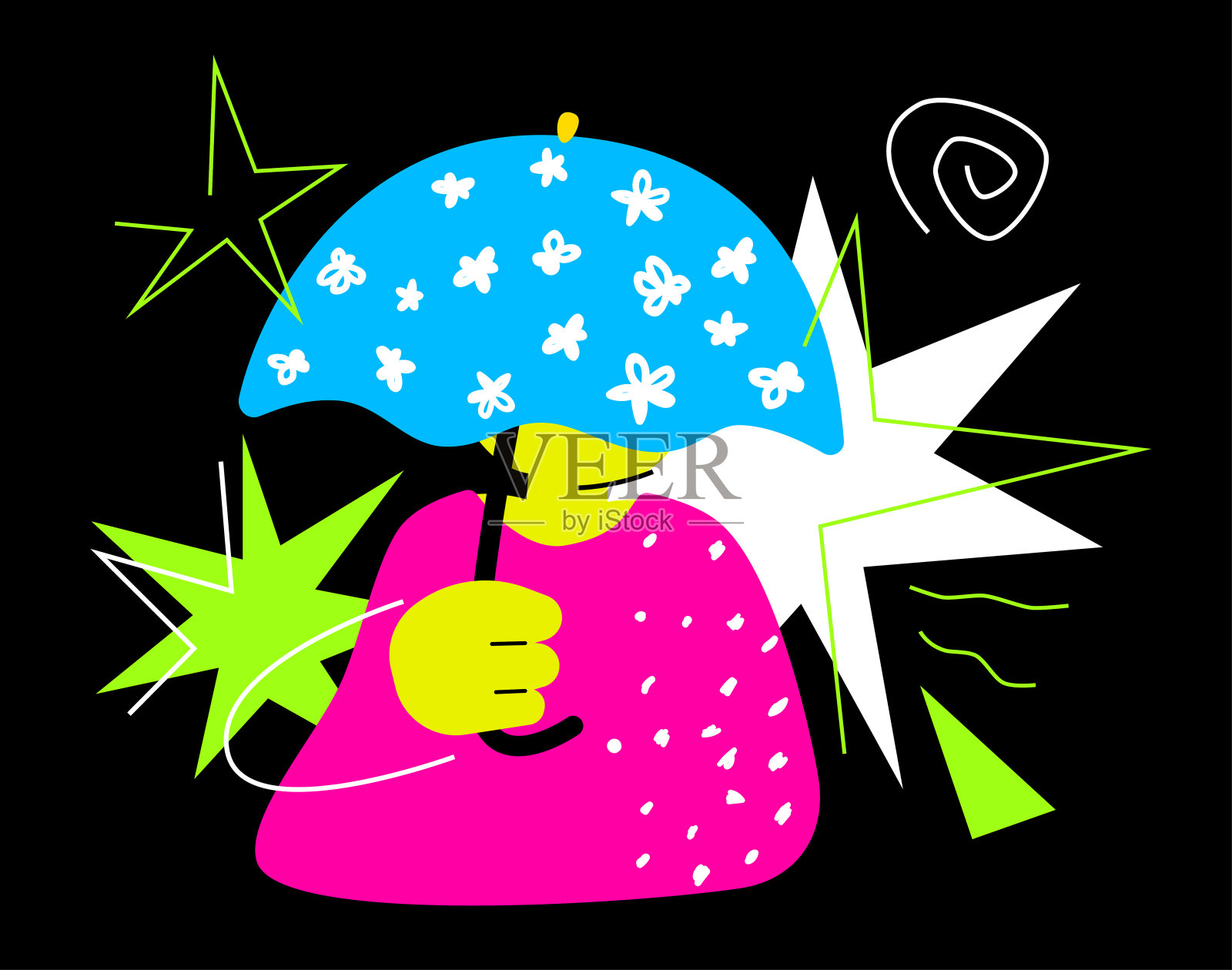 隐藏的威胁-彩色平面设计风格的插图与线性元素插画图片素材