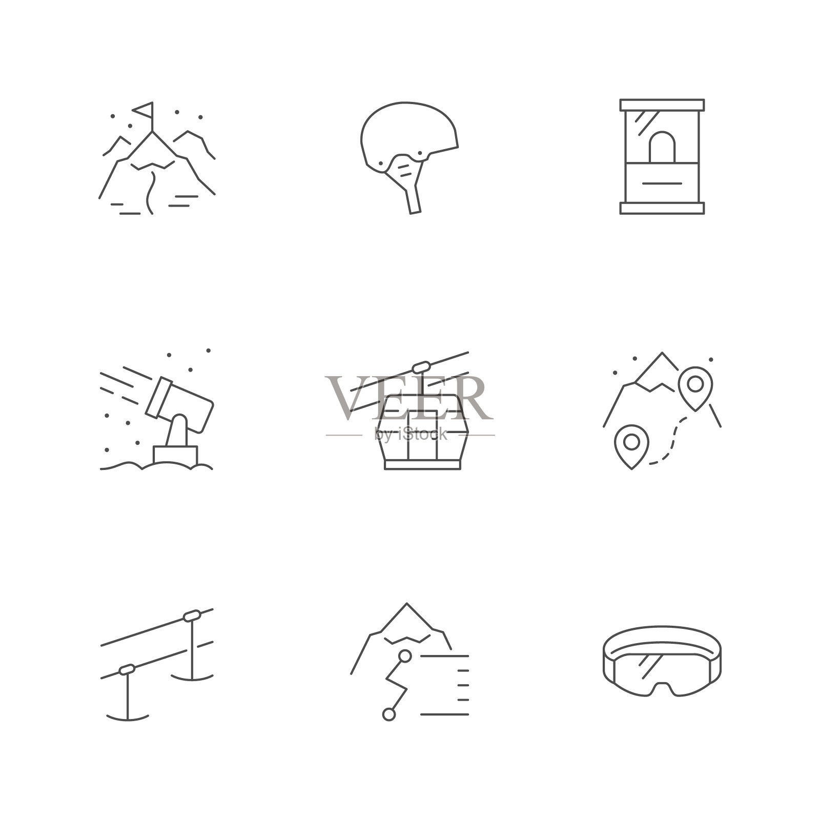 滑雪场线路图标设置图标素材