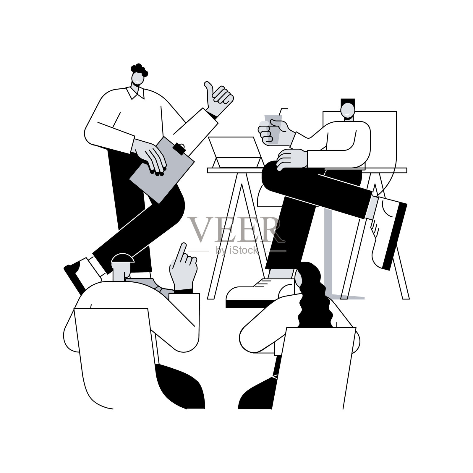 会议抽象概念矢量说明。插画图片素材